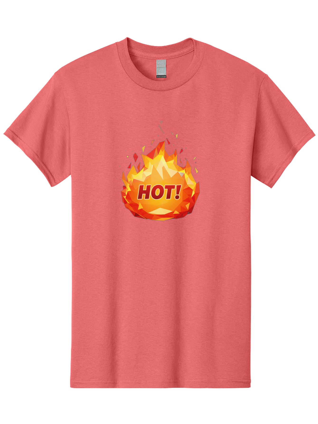 Hot-6 Men'S Graphic Tee, 100% Cotton, Comfortable Casual Summer Wear, Machine Washable, Hot Badge, Fiery Emblem, Orange Flames, Bold Text, Hot!, Burning Effect, Vibrant Graphics, Attention-Grabbing Design, Fiery Graphics, Explosive Badge Baa805