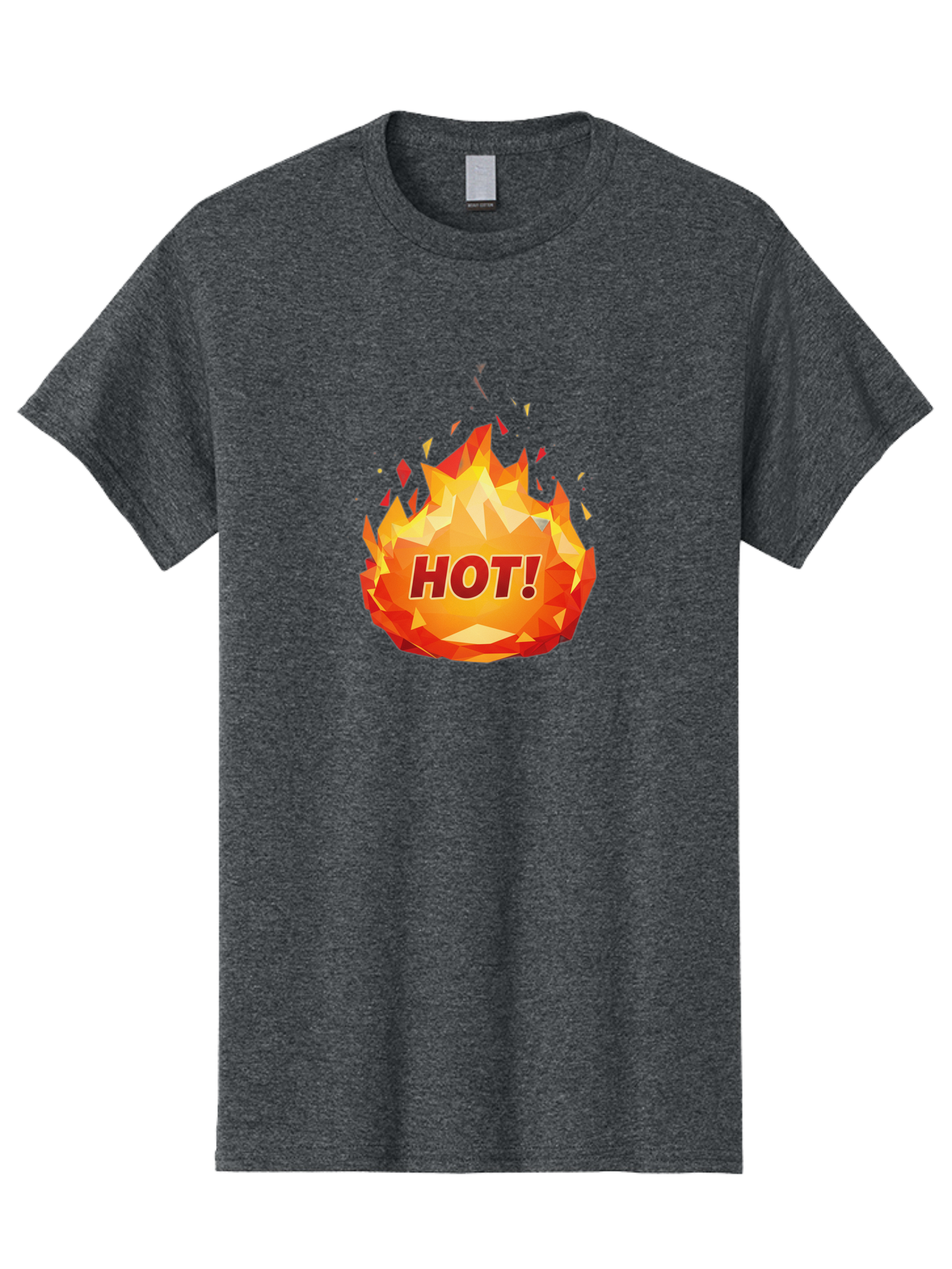 Hot-6 Men'S Graphic Tee, 100% Cotton, Comfortable Casual Summer Wear, Machine Washable, Hot Badge, Fiery Emblem, Orange Flames, Bold Text, Hot!, Burning Effect, Vibrant Graphics, Attention-Grabbing Design, Fiery Graphics, Explosive Badge Baa805