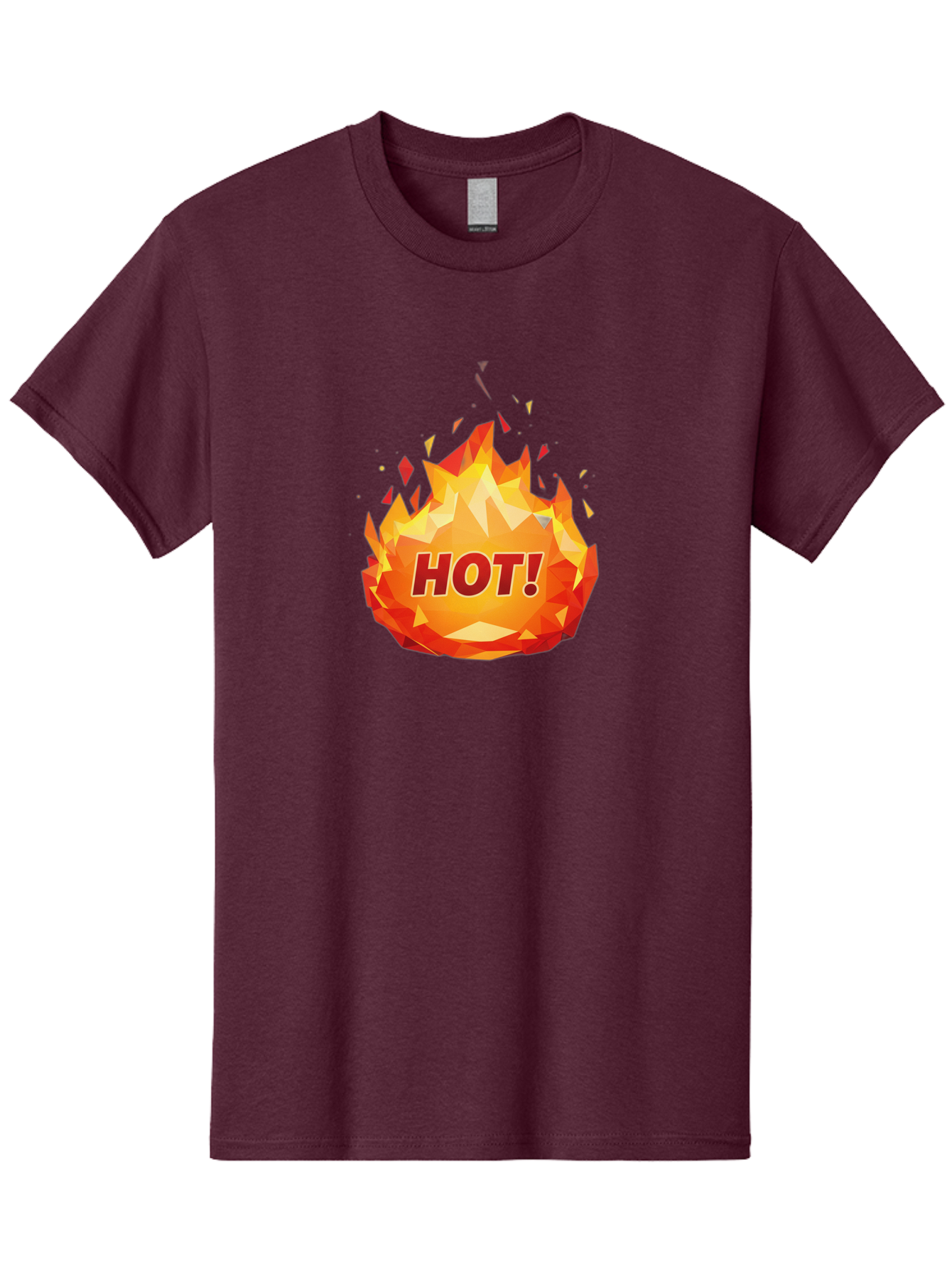 Hot-6 Men'S Graphic Tee, 100% Cotton, Comfortable Casual Summer Wear, Machine Washable, Hot Badge, Fiery Emblem, Orange Flames, Bold Text, Hot!, Burning Effect, Vibrant Graphics, Attention-Grabbing Design, Fiery Graphics, Explosive Badge Baa805