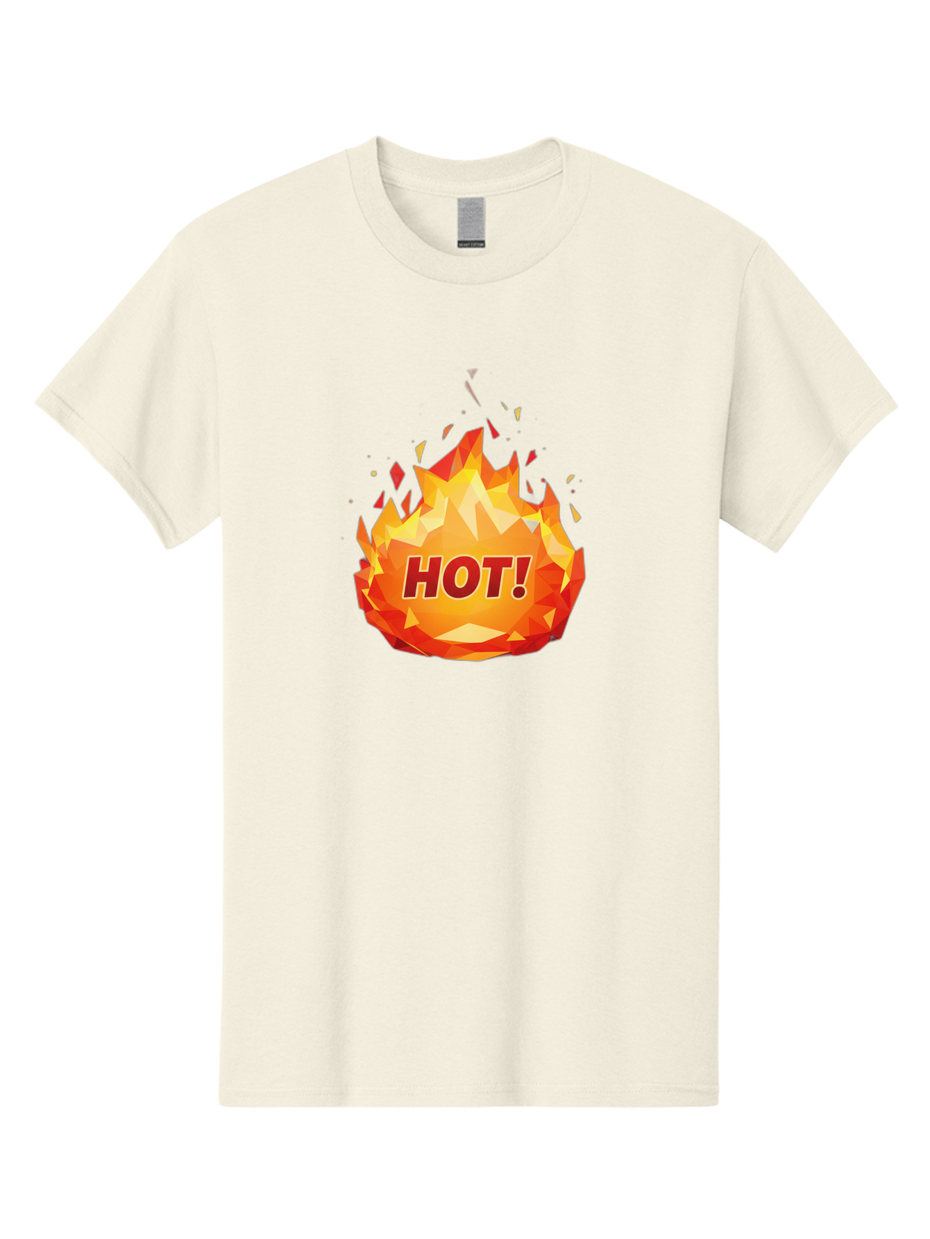 Hot-6 Men'S Graphic Tee, 100% Cotton, Comfortable Casual Summer Wear, Machine Washable, Hot Badge, Fiery Emblem, Orange Flames, Bold Text, Hot!, Burning Effect, Vibrant Graphics, Attention-Grabbing Design, Fiery Graphics, Explosive Badge Baa805