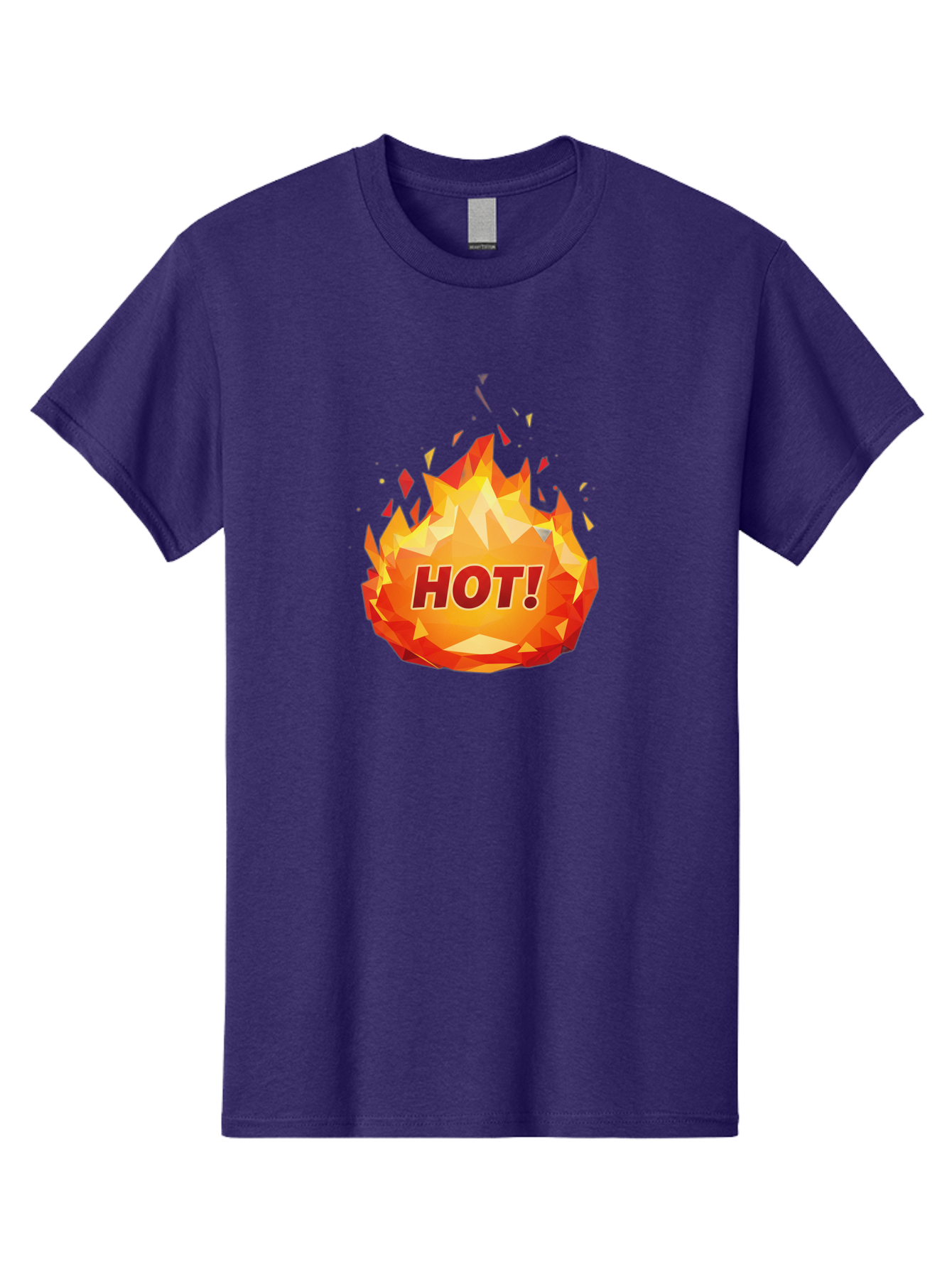 Hot-6 Men'S Graphic Tee, 100% Cotton, Comfortable Casual Summer Wear, Machine Washable, Hot Badge, Fiery Emblem, Orange Flames, Bold Text, Hot!, Burning Effect, Vibrant Graphics, Attention-Grabbing Design, Fiery Graphics, Explosive Badge Baa805