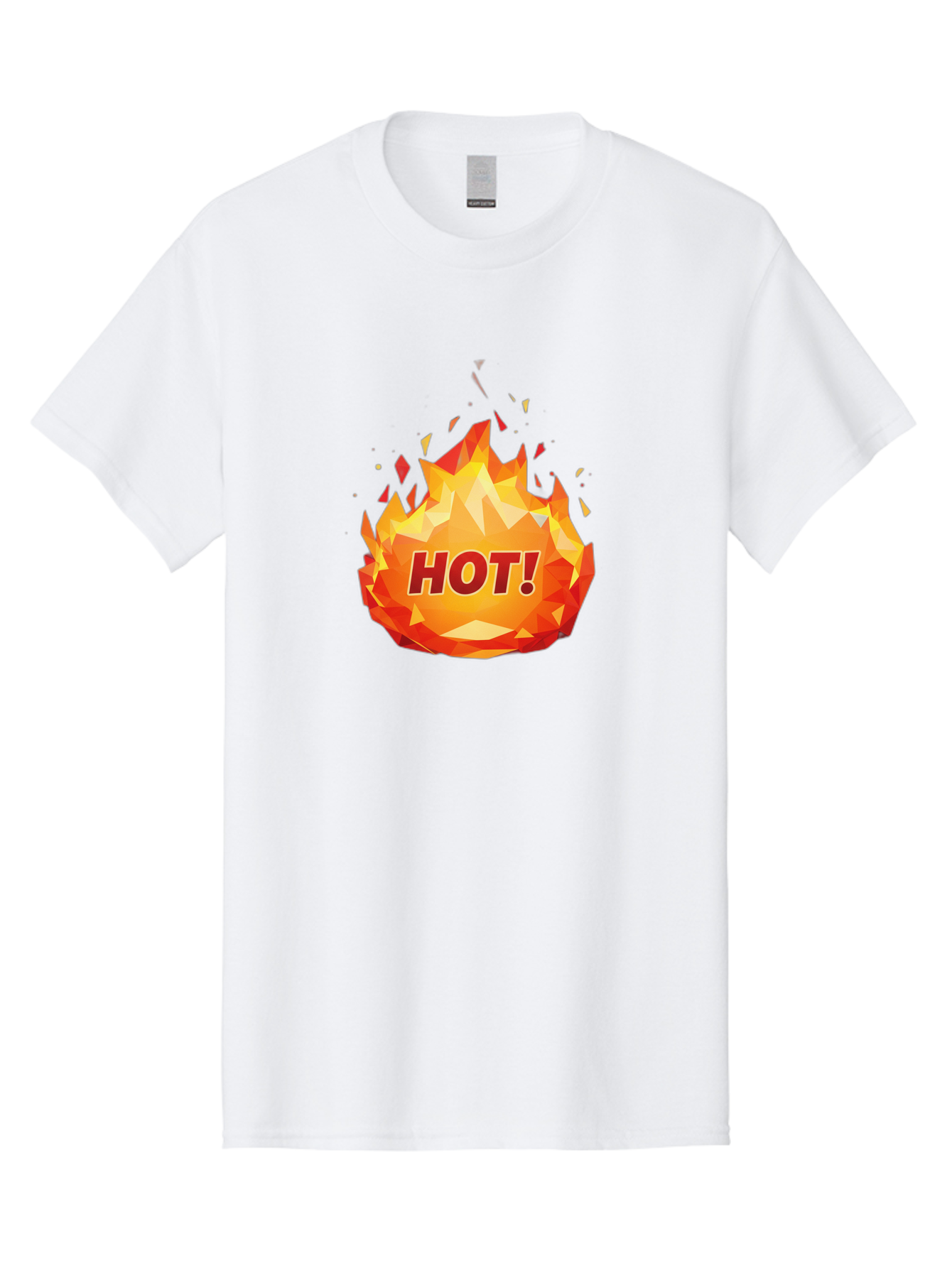 Hot-6 Men'S Graphic Tee, 100% Cotton, Comfortable Casual Summer Wear, Machine Washable, Hot Badge, Fiery Emblem, Orange Flames, Bold Text, Hot!, Burning Effect, Vibrant Graphics, Attention-Grabbing Design, Fiery Graphics, Explosive Badge Baa805