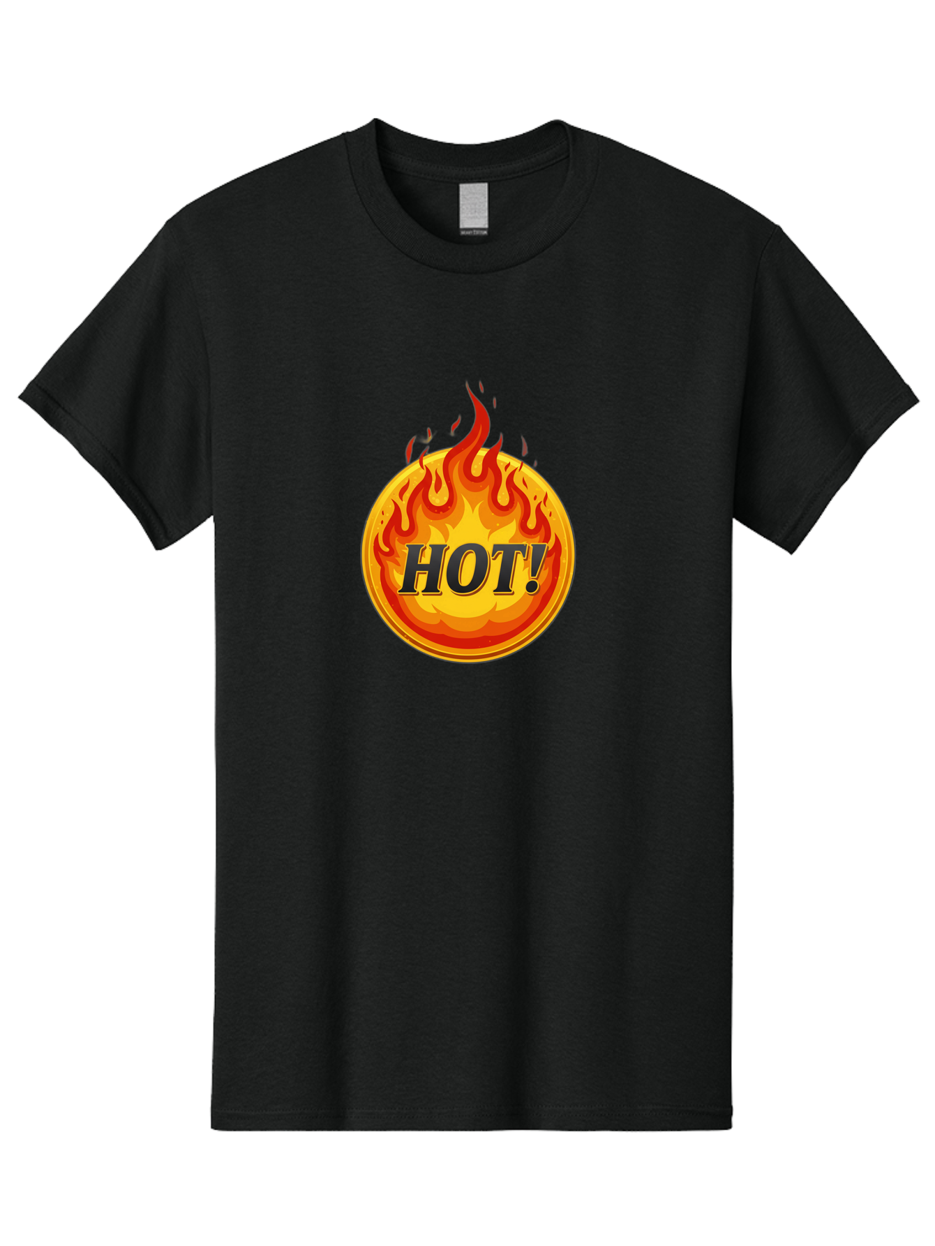 Hot-7 Men'S Graphic Tee, 100% Cotton, Comfortable Casual Summer Wear, Machine Washable, Flame Design, Fiery Graphic, Hot Item, Bold Typography, Fiery Theme, Hot! Text, Vibrant Colors, Energetic Vibe, Dynamic Illustration Baa806