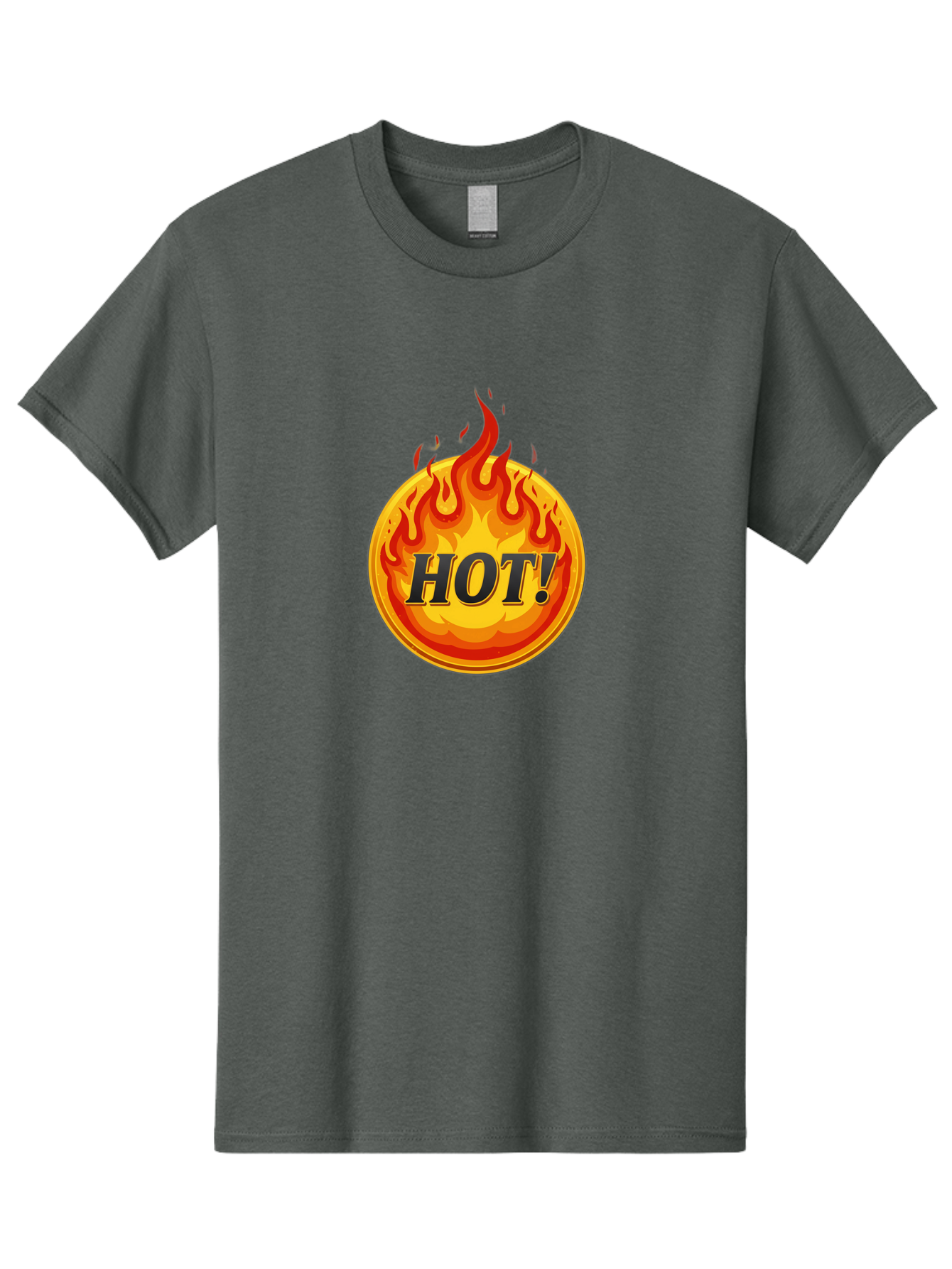 Hot-7 Men'S Graphic Tee, 100% Cotton, Comfortable Casual Summer Wear, Machine Washable, Flame Design, Fiery Graphic, Hot Item, Bold Typography, Fiery Theme, Hot! Text, Vibrant Colors, Energetic Vibe, Dynamic Illustration Baa806