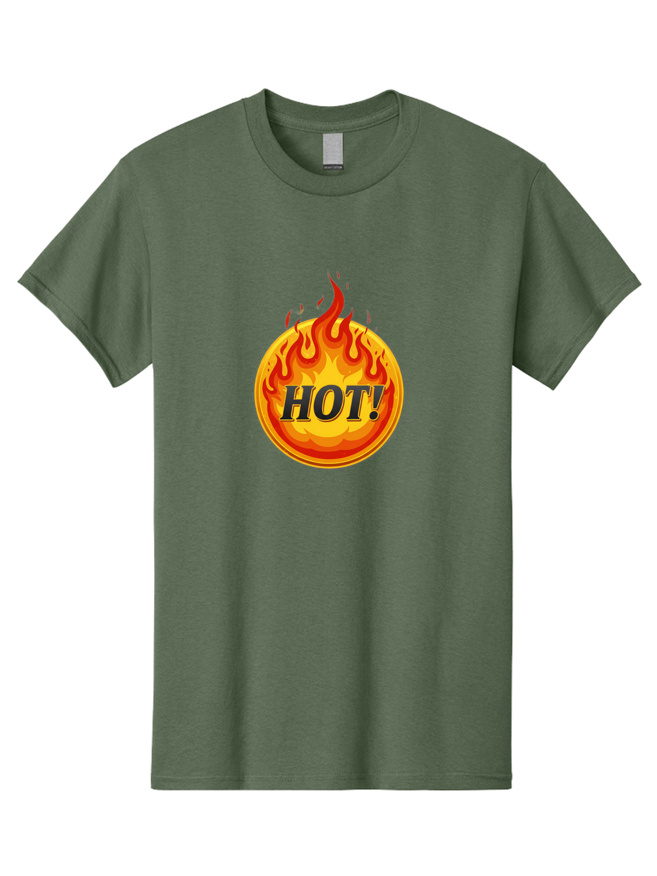 Hot-7 Men'S Graphic Tee, 100% Cotton, Comfortable Casual Summer Wear, Machine Washable, Flame Design, Fiery Graphic, Hot Item, Bold Typography, Fiery Theme, Hot! Text, Vibrant Colors, Energetic Vibe, Dynamic Illustration Baa806