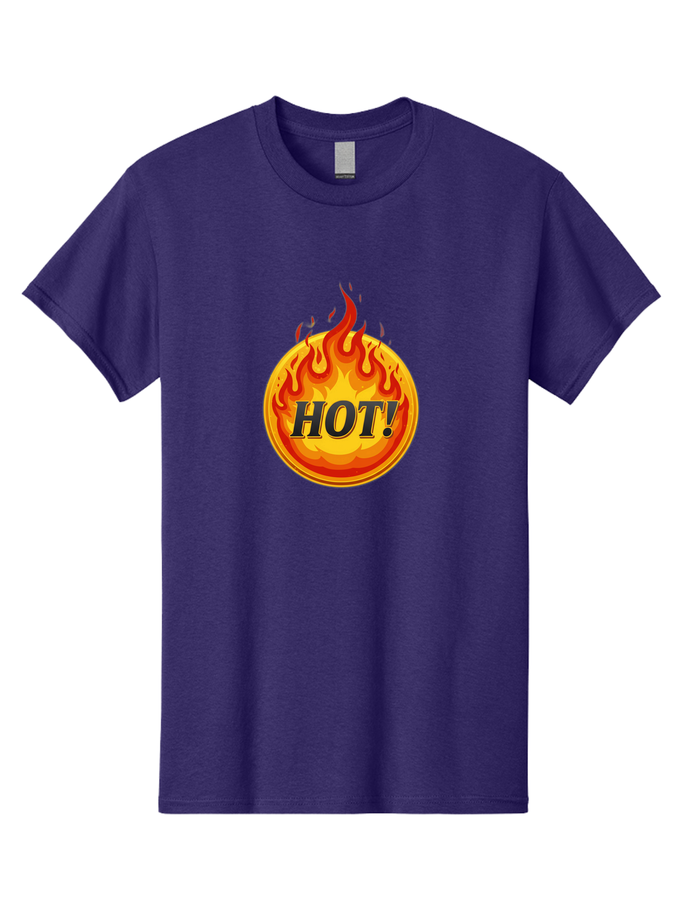 Hot-7 Men'S Graphic Tee, 100% Cotton, Comfortable Casual Summer Wear, Machine Washable, Flame Design, Fiery Graphic, Hot Item, Bold Typography, Fiery Theme, Hot! Text, Vibrant Colors, Energetic Vibe, Dynamic Illustration Baa806