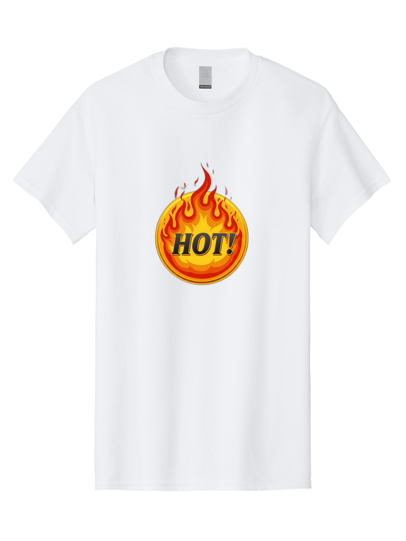 Hot-7 Men'S Graphic Tee, 100% Cotton, Comfortable Casual Summer Wear, Machine Washable, Flame Design, Fiery Graphic, Hot Item, Bold Typography, Fiery Theme, Hot! Text, Vibrant Colors, Energetic Vibe, Dynamic Illustration Baa806