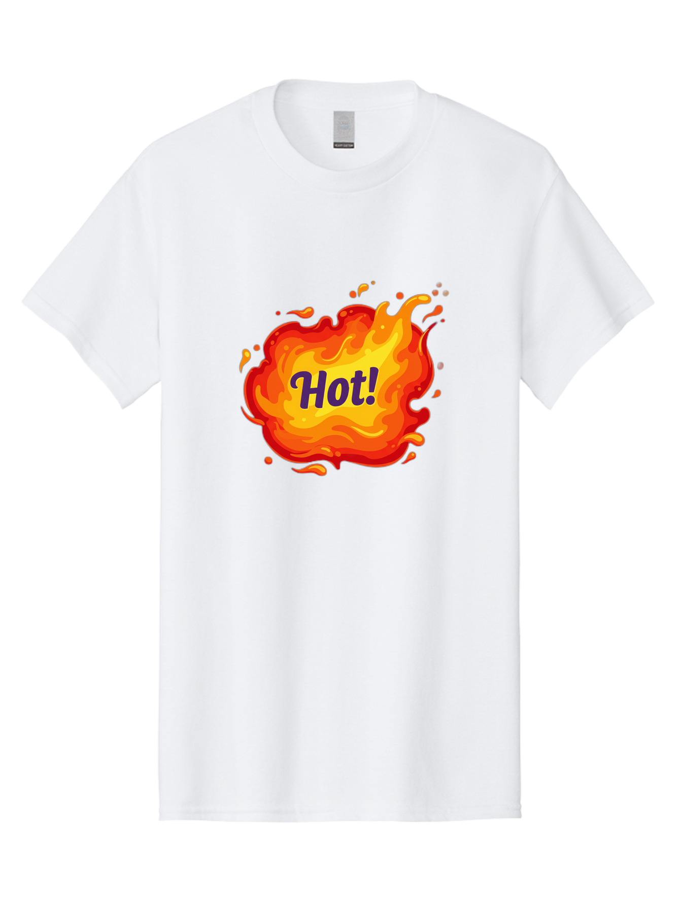 Hot-8 Men'S Graphic Tee, 100% Cotton, Comfortable Casual Summer Wear, Machine Washable, Hot!, Fiery Splatter, Vibrant Colors, Energetic Design, Attention-Grabbing Graphic, Bold Typography, Flames, Splashes, Dynamic Illustration Baa807