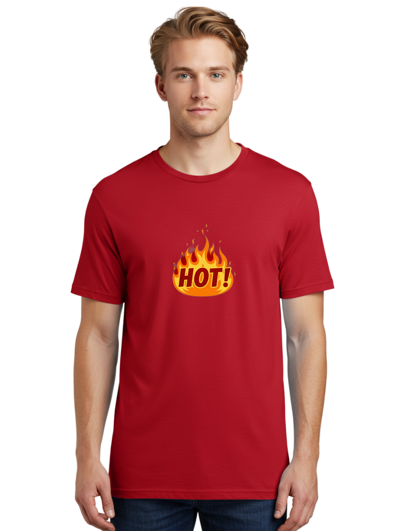 Hot-9 Men'S Graphic Tee, 100% Cotton, Comfortable Casual Summer Wear, Machine Washable, Fire Flames, Hot Deal, Burning Passion, Fiery Energy, Bold Graphics, Intense Design, Hot!, Burning Text Baa808
