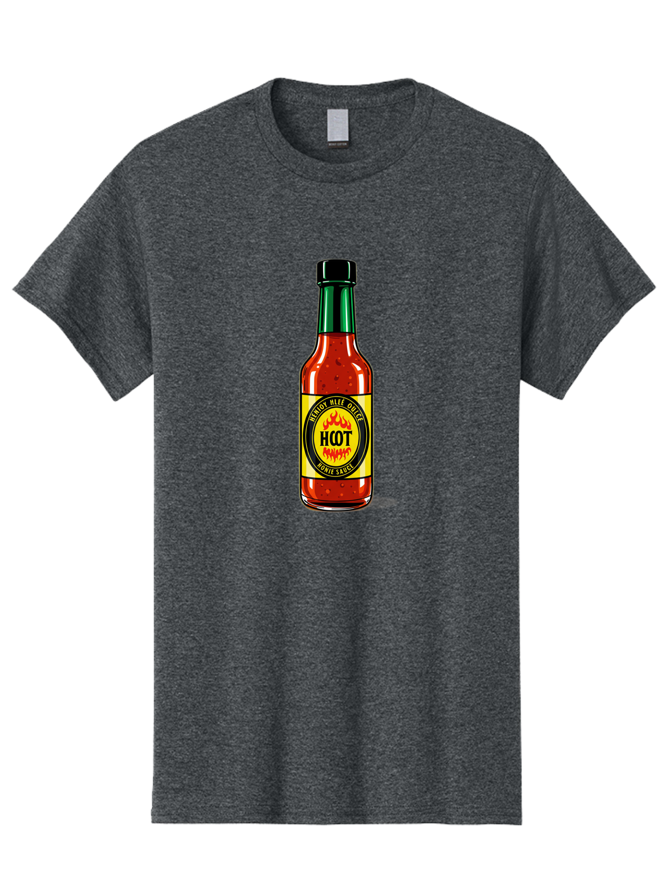 Hot-Hot-Sauce Men'S Graphic Tee, 100% Cotton, Comfortable Casual Summer Wear, Machine Washable, Hot Sauce Bottle, Spicy Condiment, Red Sauce, Black Cap, Bold Label, Brian Mee Duke, Flavorful Kick, Culinary Delight, Condiment, Hot Bomie Sauce Baa810