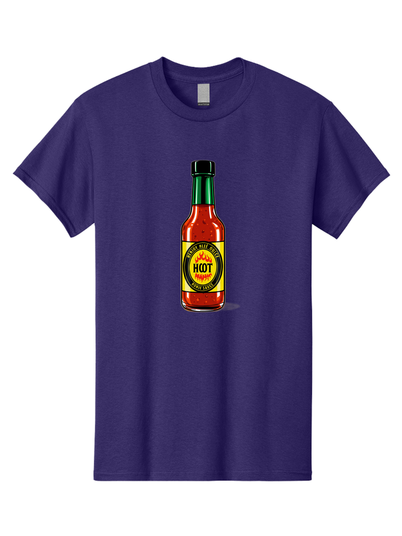 Hot-Hot-Sauce Men'S Graphic Tee, 100% Cotton, Comfortable Casual Summer Wear, Machine Washable, Hot Sauce Bottle, Spicy Condiment, Red Sauce, Black Cap, Bold Label, Brian Mee Duke, Flavorful Kick, Culinary Delight, Condiment, Hot Bomie Sauce Baa810