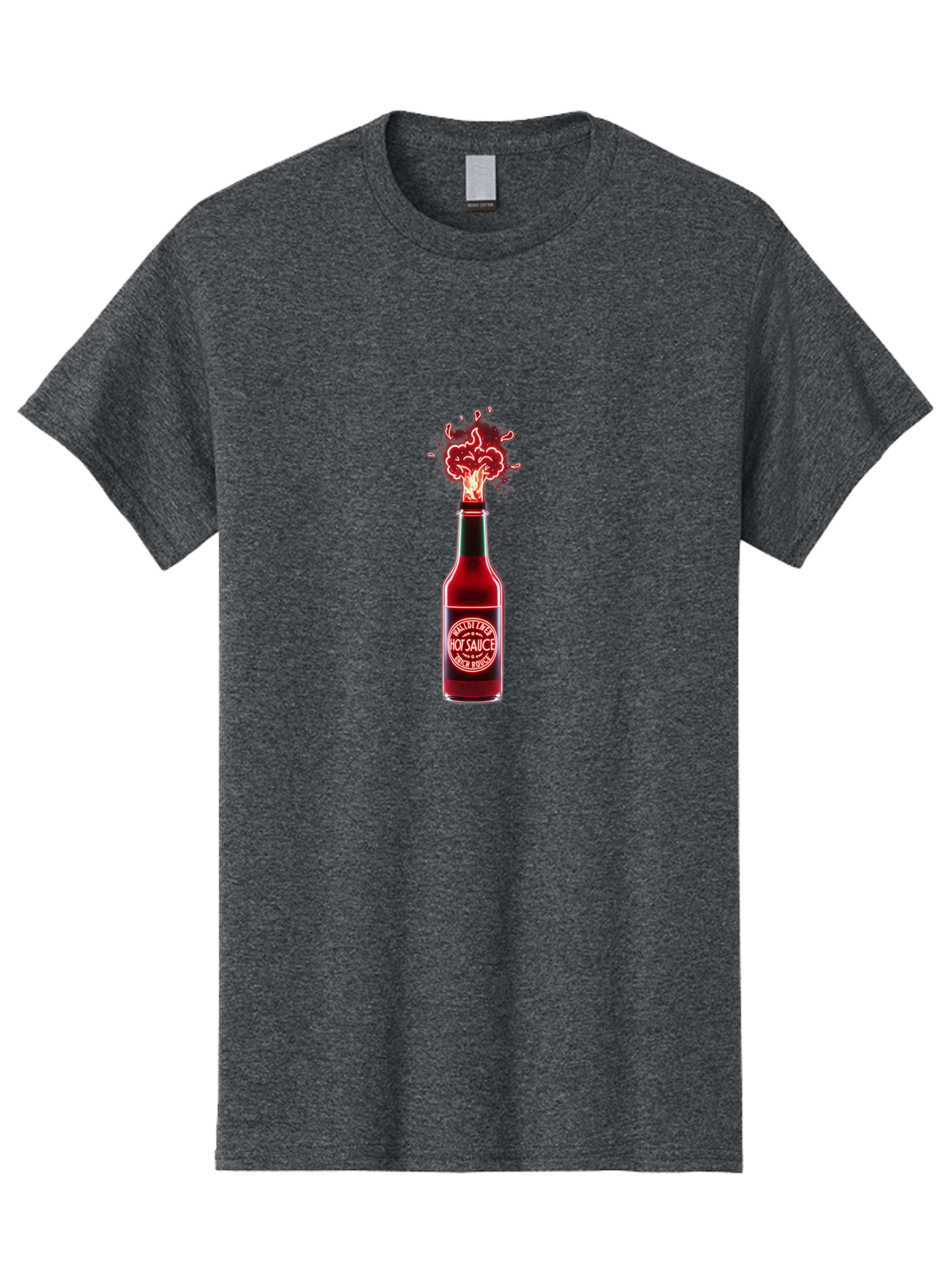 Hot-Sauce-1 Men'S Graphic Tee, 100% Cotton, Comfortable Casual Summer Wear, Machine Washable, Hot Sauce Bottle, Spicy Condiment, Fiery Explosion, Condiment Bottle, Hot Sauce Label, Spicy Food, Chili Peppers, Sauce Bottle Baa812