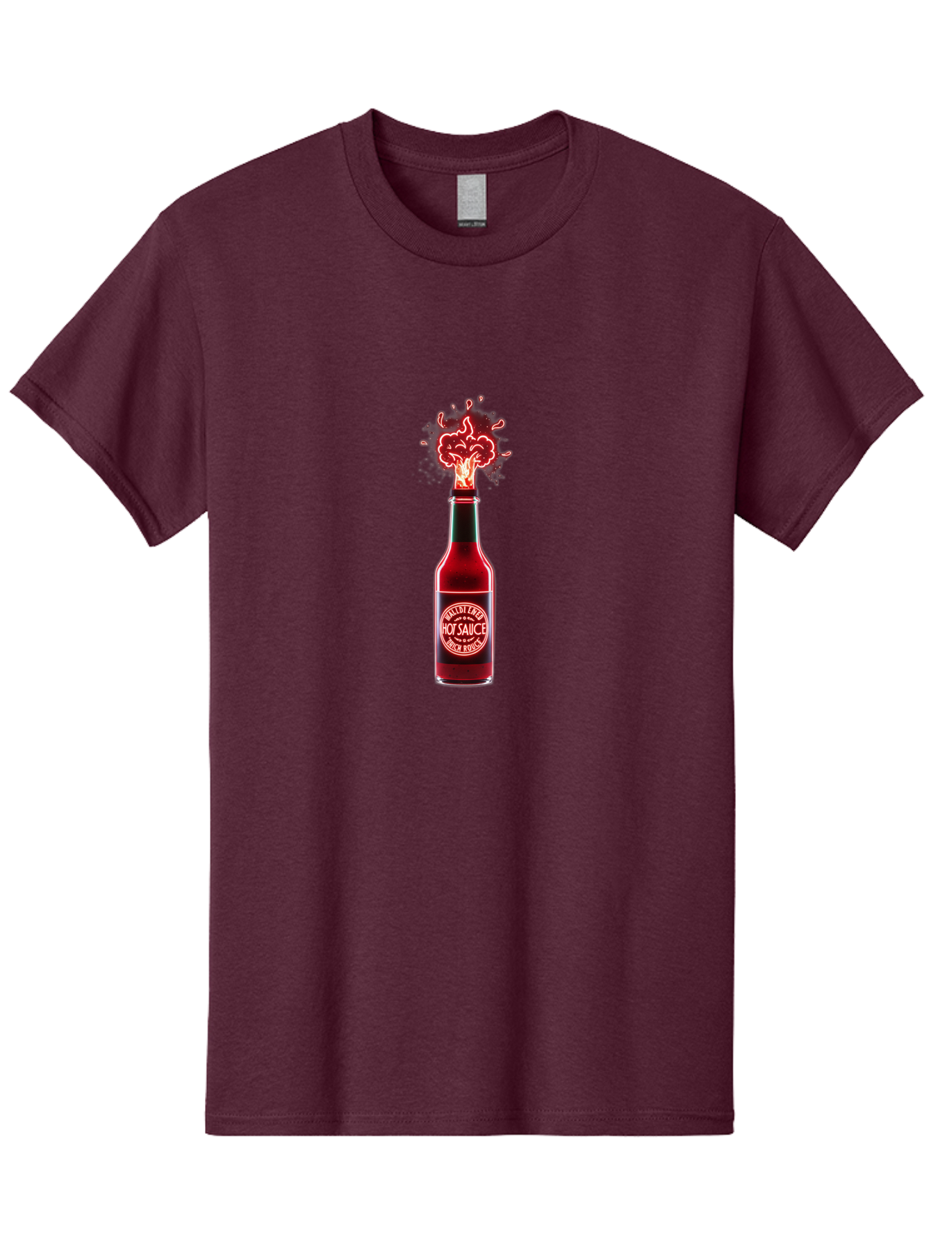 Hot-Sauce-1 Men'S Graphic Tee, 100% Cotton, Comfortable Casual Summer Wear, Machine Washable, Hot Sauce Bottle, Spicy Condiment, Fiery Explosion, Condiment Bottle, Hot Sauce Label, Spicy Food, Chili Peppers, Sauce Bottle Baa812
