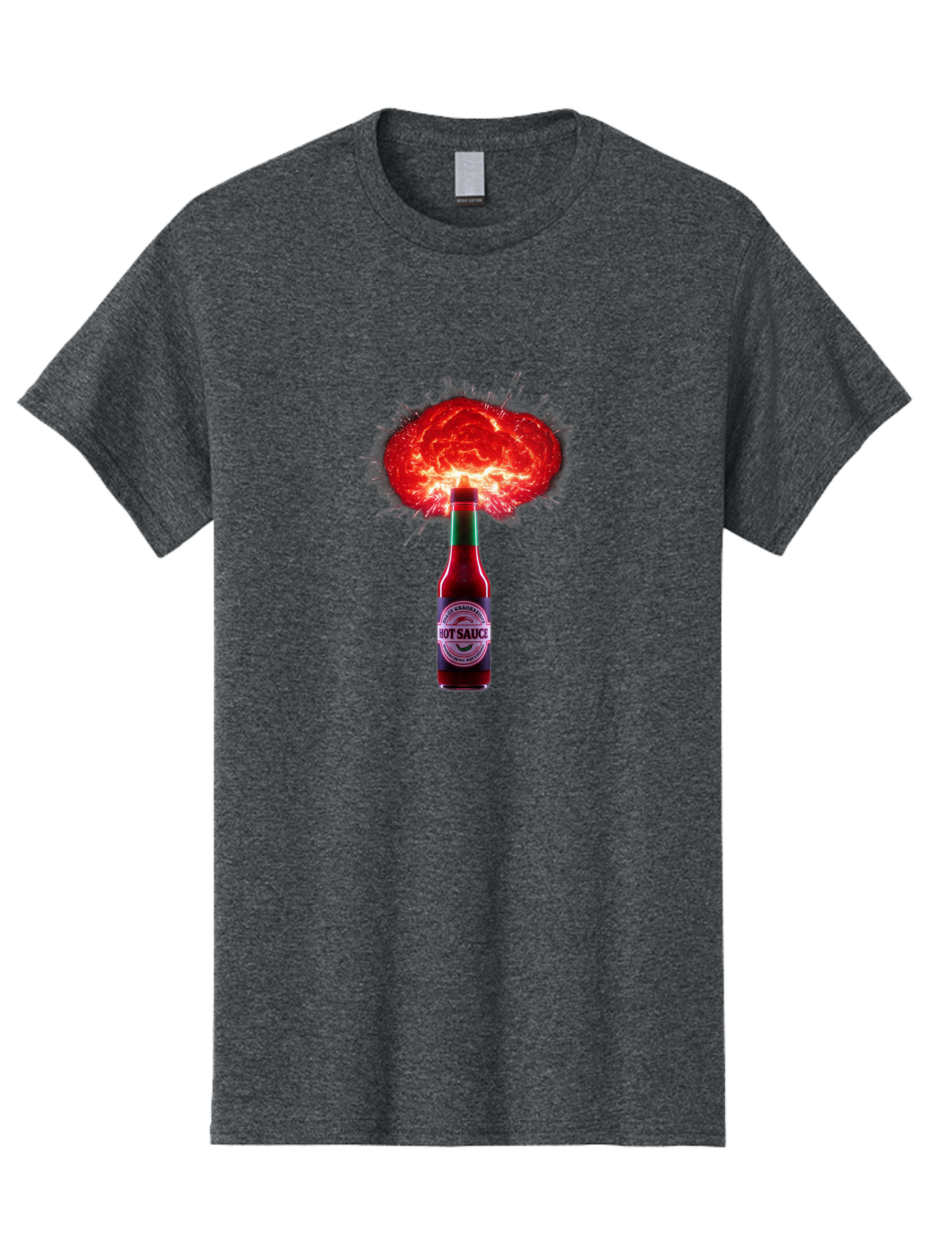 Hot-Sauce-4 Men'S Graphic Tee, 100% Cotton, Comfortable Casual Summer Wear, Machine Washable, Hot Sauce Bottle, Red Sauce Explosion, Spicy Condiment, Fiery Flavor, Hot Sauce, Condiment Explosion, Sauce, Hot, Spicy Baa816