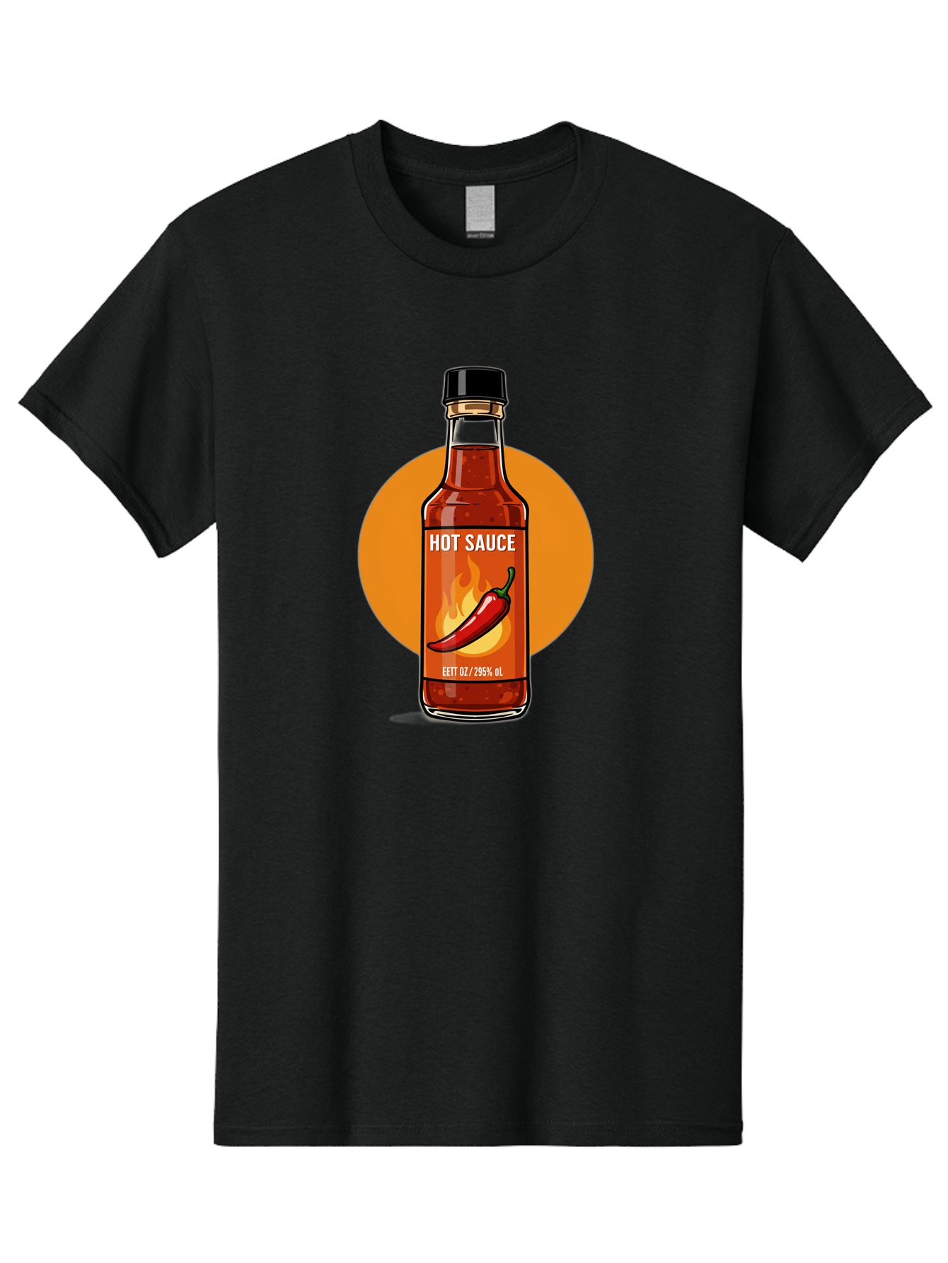 Hot-Sauce-6 Men'S Graphic Tee, 100% Cotton, Comfortable Casual Summer Wear, Machine Washable, Hot Sauce Bottle, Spicy Condiment, Chili Pepper, Fiery Flavor, Condiment Bottle, Hot Sauce Label, Chili Pepper Illustration, Spicy Food, Baa818