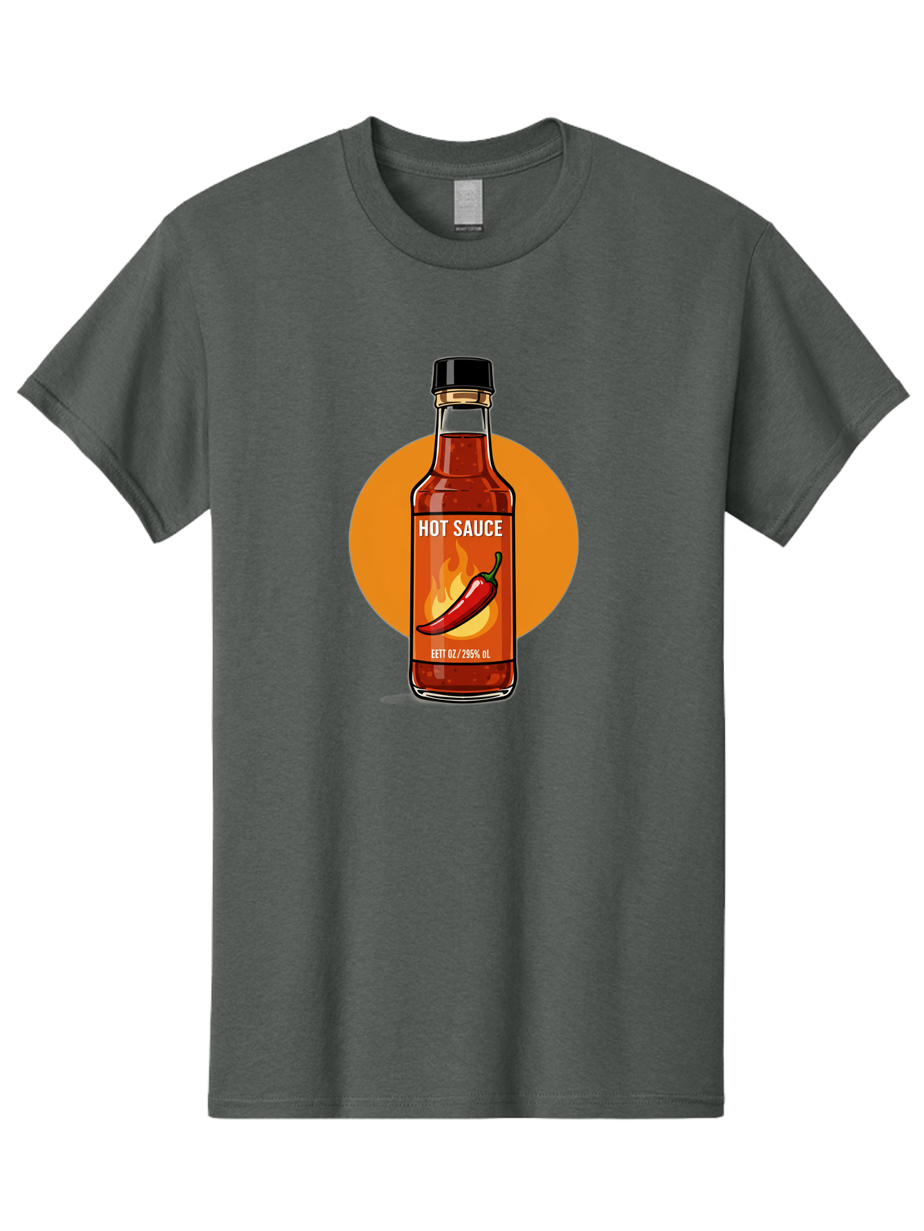 Hot-Sauce-6 Men'S Graphic Tee, 100% Cotton, Comfortable Casual Summer Wear, Machine Washable, Hot Sauce Bottle, Spicy Condiment, Chili Pepper, Fiery Flavor, Condiment Bottle, Hot Sauce Label, Chili Pepper Illustration, Spicy Food, Baa818