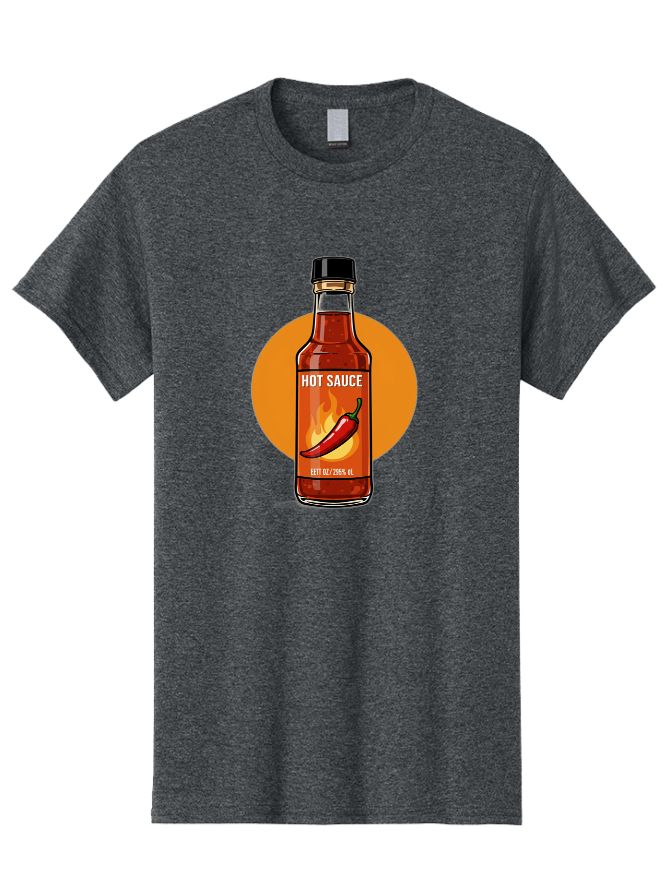 Hot-Sauce-6 Men'S Graphic Tee, 100% Cotton, Comfortable Casual Summer Wear, Machine Washable, Hot Sauce Bottle, Spicy Condiment, Chili Pepper, Fiery Flavor, Condiment Bottle, Hot Sauce Label, Chili Pepper Illustration, Spicy Food, Baa818