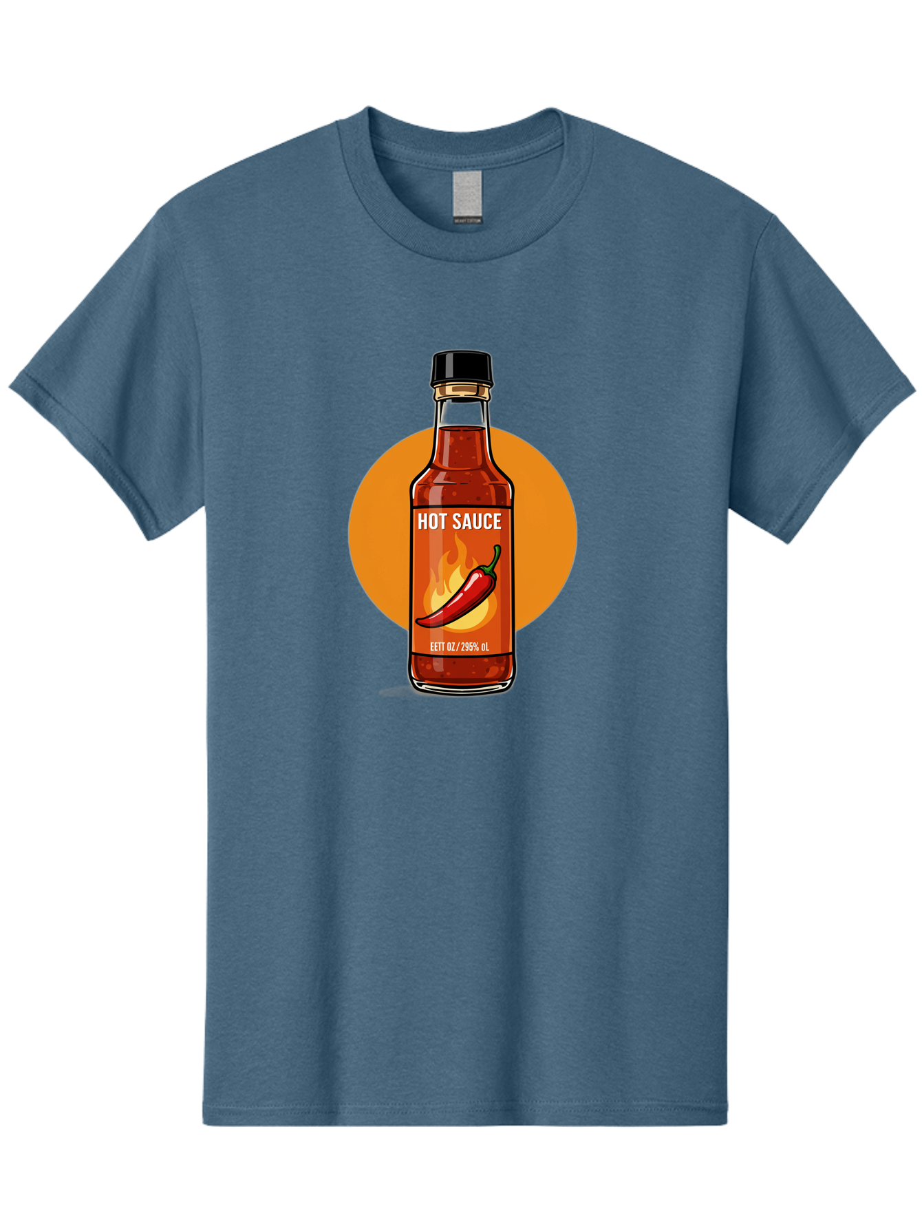 Hot-Sauce-6 Men'S Graphic Tee, 100% Cotton, Comfortable Casual Summer Wear, Machine Washable, Hot Sauce Bottle, Spicy Condiment, Chili Pepper, Fiery Flavor, Condiment Bottle, Hot Sauce Label, Chili Pepper Illustration, Spicy Food, Baa818