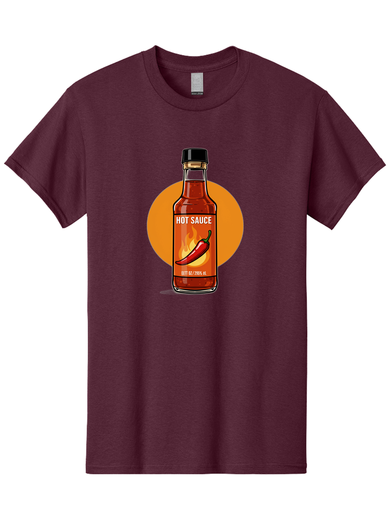 Hot-Sauce-6 Men'S Graphic Tee, 100% Cotton, Comfortable Casual Summer Wear, Machine Washable, Hot Sauce Bottle, Spicy Condiment, Chili Pepper, Fiery Flavor, Condiment Bottle, Hot Sauce Label, Chili Pepper Illustration, Spicy Food, Baa818