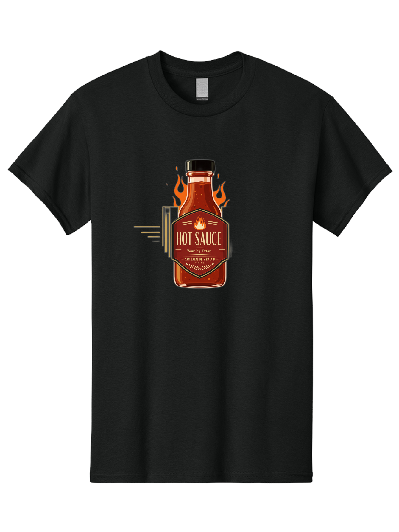 Hot-Sauce-9 Men'S Graphic Tee, 100% Cotton, Comfortable Casual Summer Wear, Machine Washable, Hot Sauce Bottle, Fiery Condiment, Spicy Food, Flavorful Sauce, Condiment Design, Graphic Label, Kitchen Essentials, Chili Peppers, Flavor Enhancer Baa821