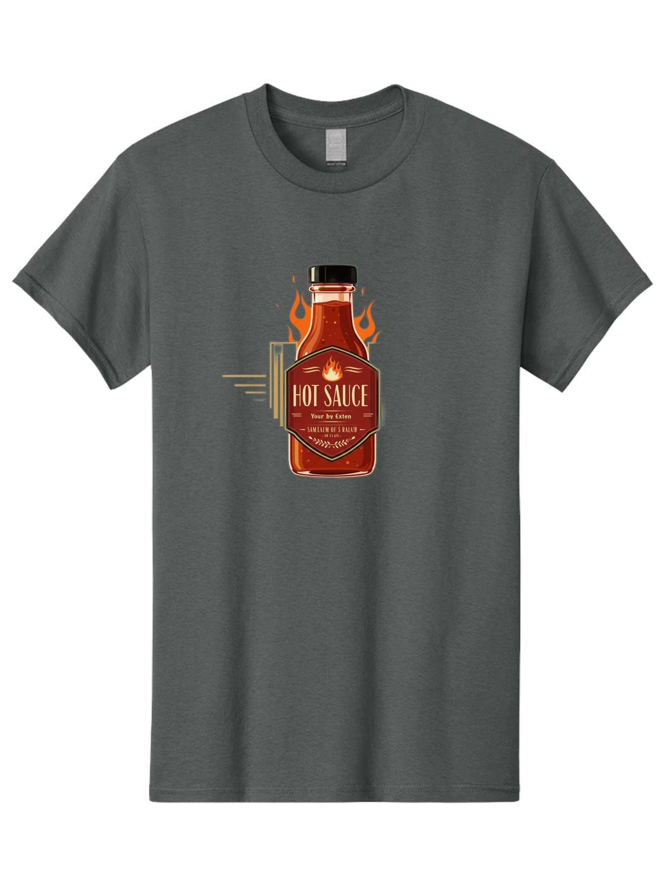 Hot-Sauce-9 Men'S Graphic Tee, 100% Cotton, Comfortable Casual Summer Wear, Machine Washable, Hot Sauce Bottle, Fiery Condiment, Spicy Food, Flavorful Sauce, Condiment Design, Graphic Label, Kitchen Essentials, Chili Peppers, Flavor Enhancer Baa821