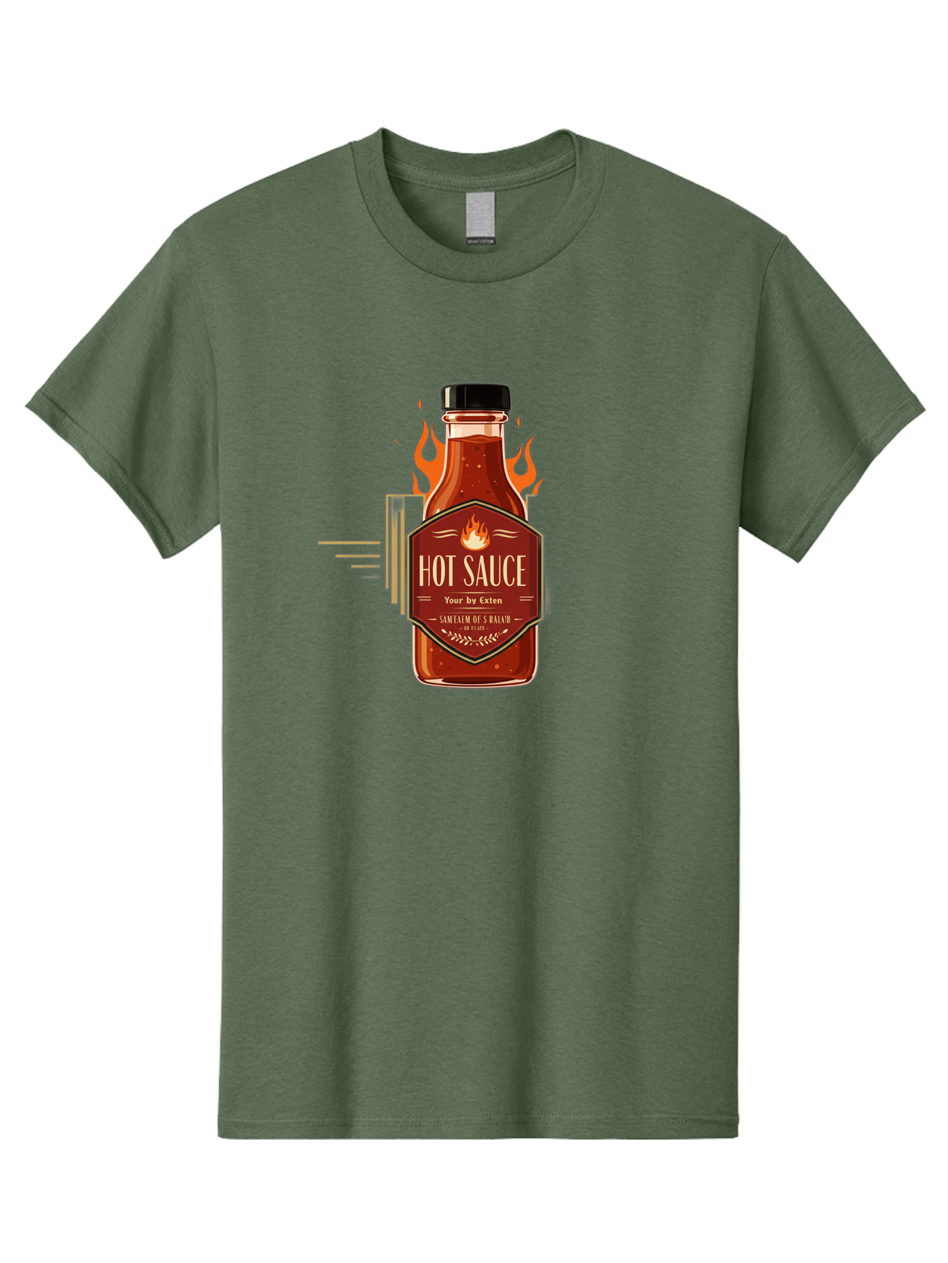 Hot-Sauce-9 Men'S Graphic Tee, 100% Cotton, Comfortable Casual Summer Wear, Machine Washable, Hot Sauce Bottle, Fiery Condiment, Spicy Food, Flavorful Sauce, Condiment Design, Graphic Label, Kitchen Essentials, Chili Peppers, Flavor Enhancer Baa821