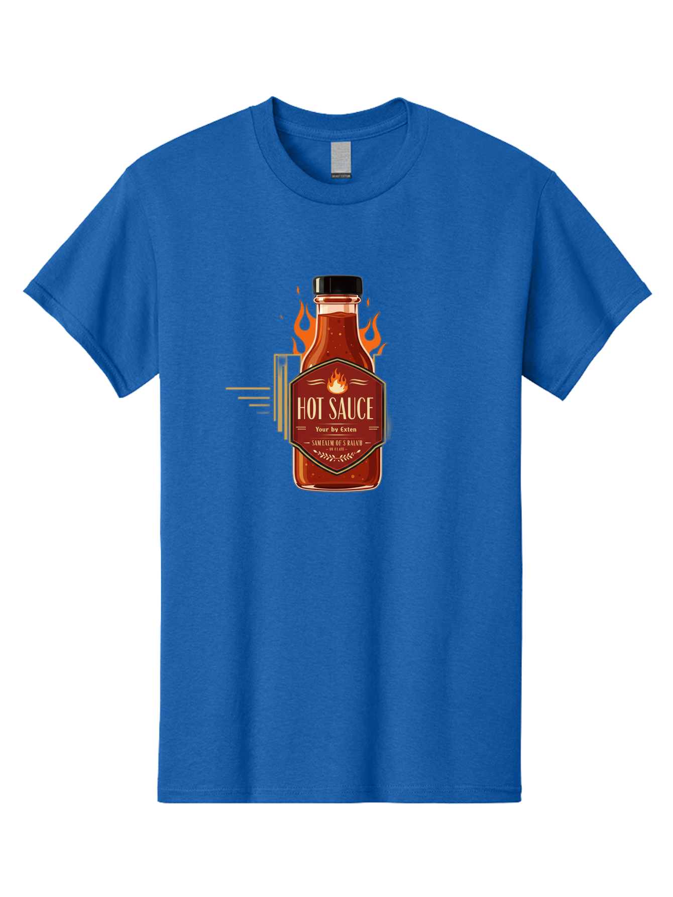 Hot-Sauce-9 Men'S Graphic Tee, 100% Cotton, Comfortable Casual Summer Wear, Machine Washable, Hot Sauce Bottle, Fiery Condiment, Spicy Food, Flavorful Sauce, Condiment Design, Graphic Label, Kitchen Essentials, Chili Peppers, Flavor Enhancer Baa821