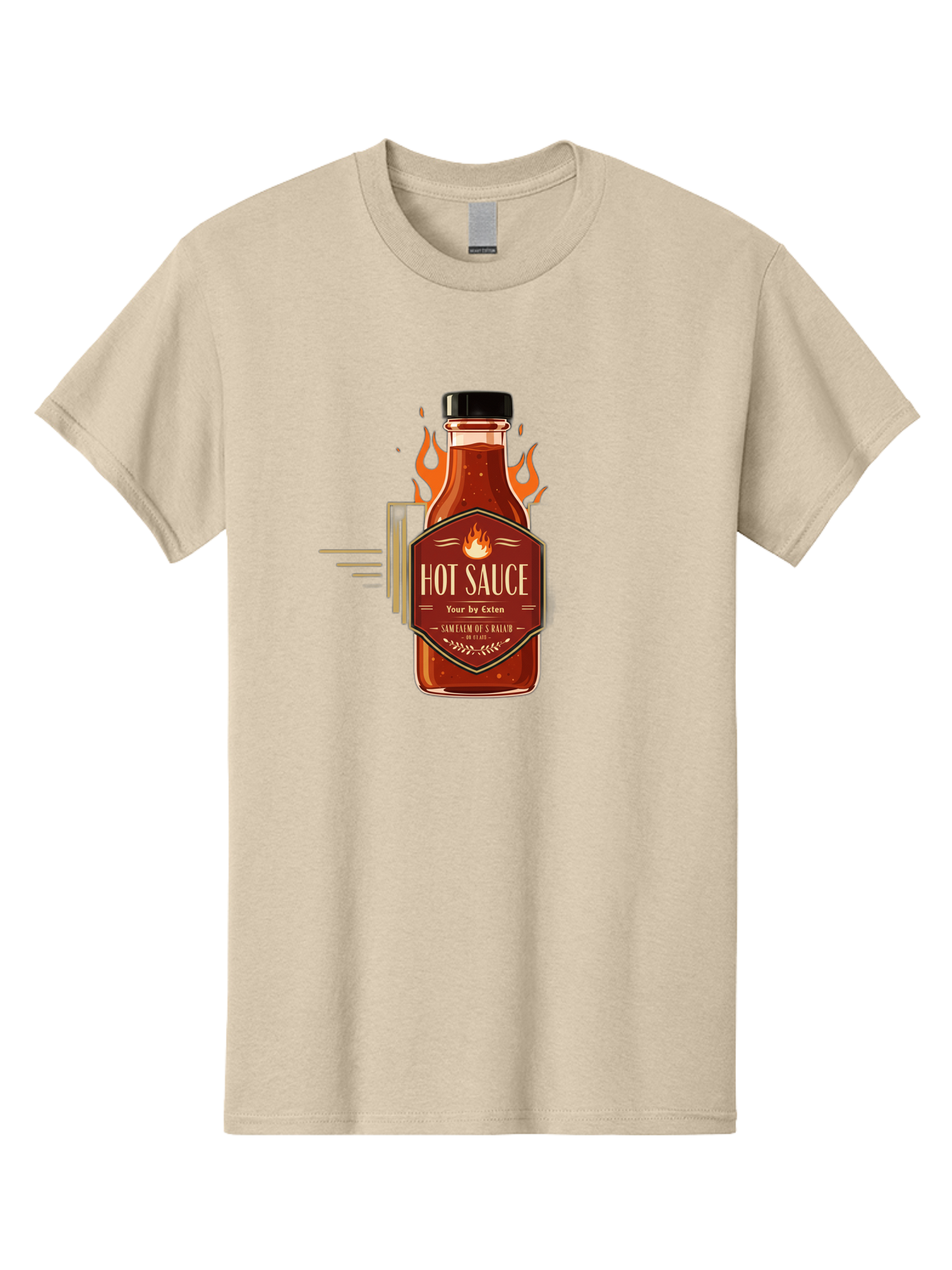 Hot-Sauce-9 Men'S Graphic Tee, 100% Cotton, Comfortable Casual Summer Wear, Machine Washable, Hot Sauce Bottle, Fiery Condiment, Spicy Food, Flavorful Sauce, Condiment Design, Graphic Label, Kitchen Essentials, Chili Peppers, Flavor Enhancer Baa821