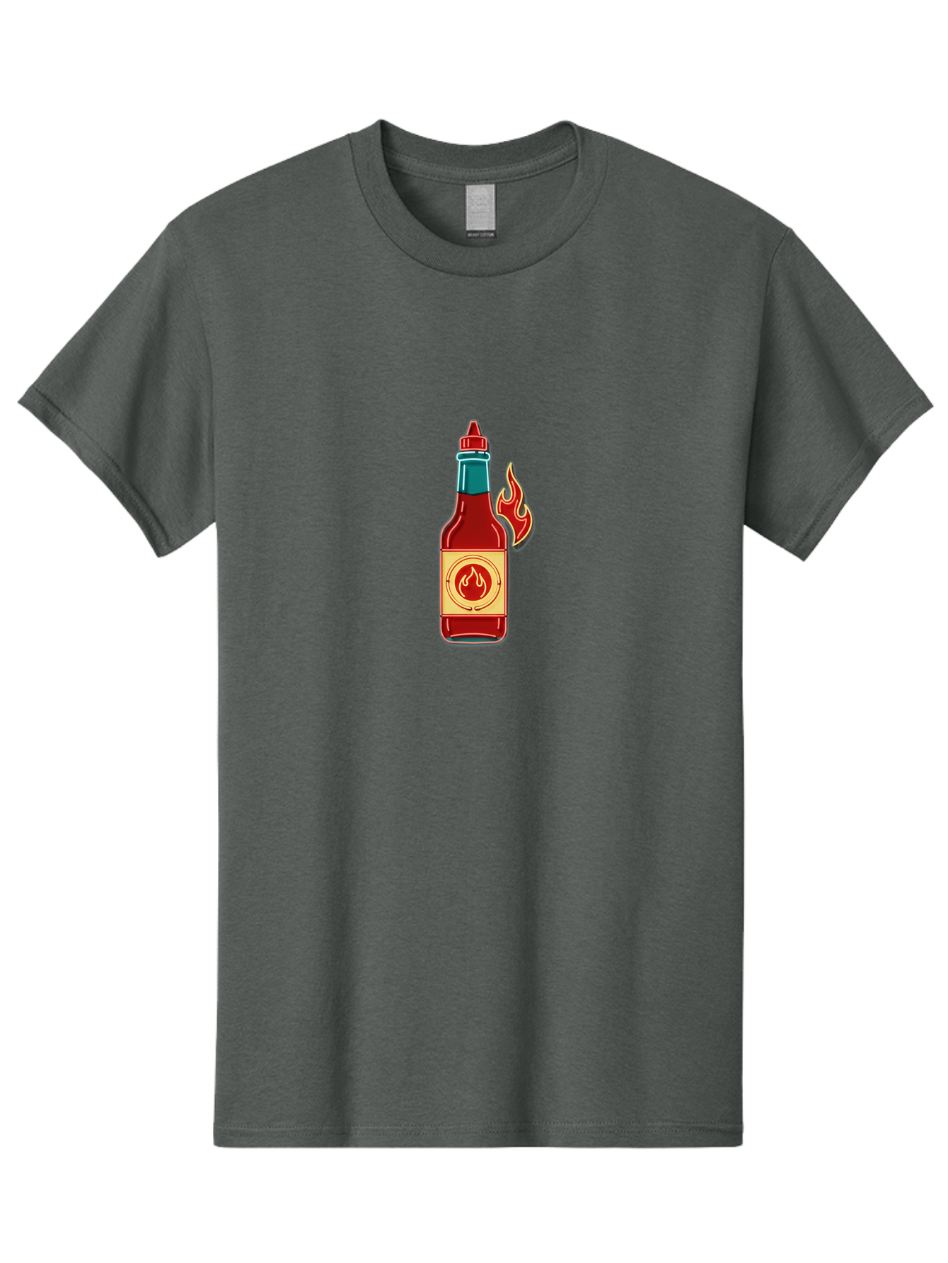 Hot-Sauce-Bottle-10 Men'S Graphic Tee, 100% Cotton, Comfortable Casual Summer Wear, Machine Washable, Hot Sauce Bottle, Spicy Condiment, Fiery Flavor, Red Sauce, Chili Pepper, Hot Condiment, Flavorful Cuisine, Spicy Food, Condiment Bottle Baa823