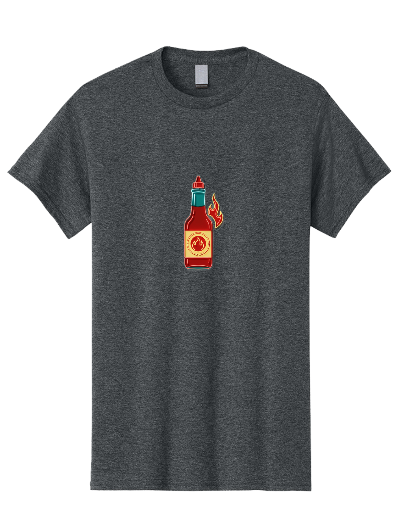 Hot-Sauce-Bottle-10 Men'S Graphic Tee, 100% Cotton, Comfortable Casual Summer Wear, Machine Washable, Hot Sauce Bottle, Spicy Condiment, Fiery Flavor, Red Sauce, Chili Pepper, Hot Condiment, Flavorful Cuisine, Spicy Food, Condiment Bottle Baa823