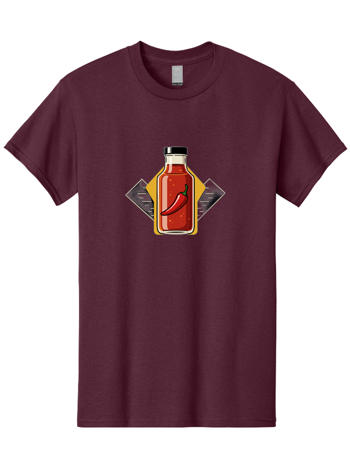 Hot-Sauce-Bottle-12 Men'S Graphic Tee, 100% Cotton, Comfortable Casual Summer Wear, Machine Washable, Hot Sauce, Chili Pepper, Spicy Food, Condiment, Kitchen Essentials, Flavorful Cuisine, Spicy Condiments, Hot Sauce Bottle Baa825