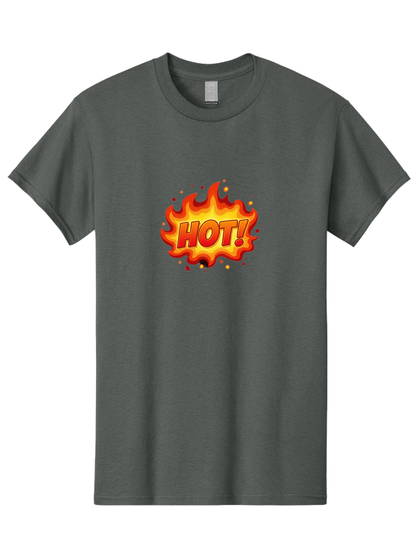 Hot Men'S Graphic Tee, 100% Cotton, Comfortable Casual Summer Wear, Machine Washable, Hot Sale, Flame Graphic, Attention Grabber, Promotional Material, Fiery Text, Bold Font, Red And Yellow Colors, Energetic Vibe, Sizzling Hot Deal Baa838