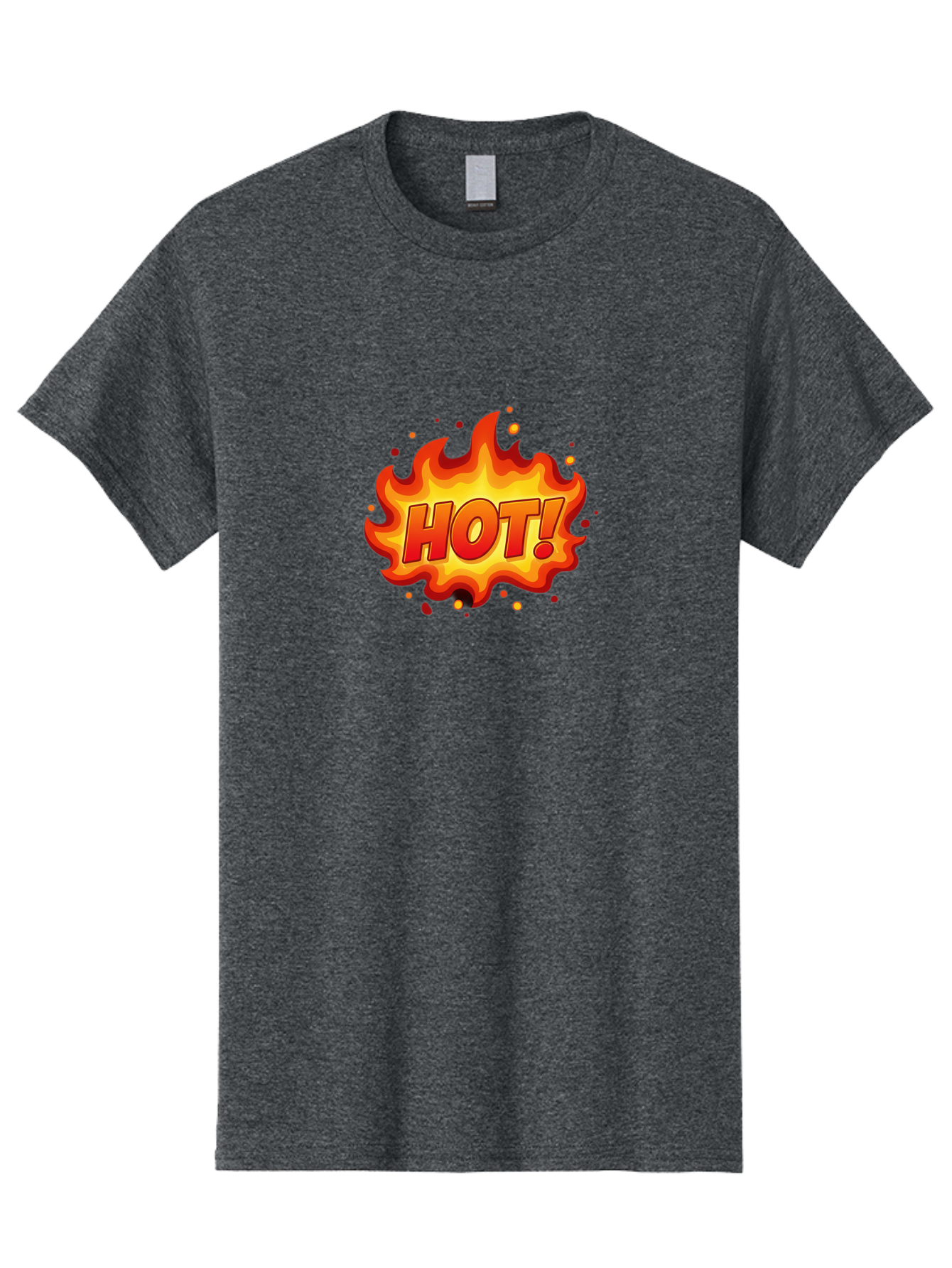Hot Men'S Graphic Tee, 100% Cotton, Comfortable Casual Summer Wear, Machine Washable, Hot Sale, Flame Graphic, Attention Grabber, Promotional Material, Fiery Text, Bold Font, Red And Yellow Colors, Energetic Vibe, Sizzling Hot Deal Baa838