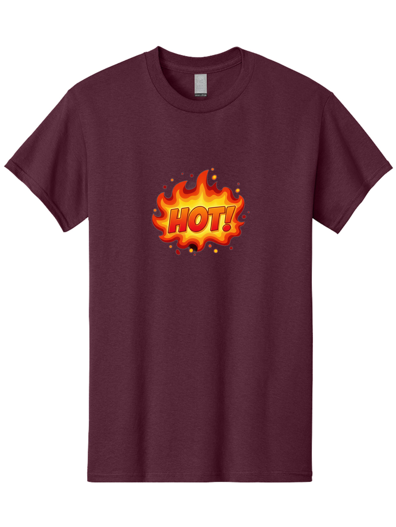Hot Men'S Graphic Tee, 100% Cotton, Comfortable Casual Summer Wear, Machine Washable, Hot Sale, Flame Graphic, Attention Grabber, Promotional Material, Fiery Text, Bold Font, Red And Yellow Colors, Energetic Vibe, Sizzling Hot Deal Baa838