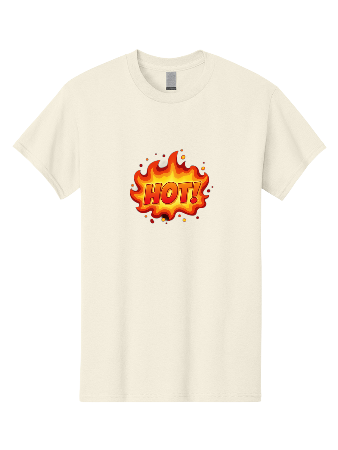 Hot Men'S Graphic Tee, 100% Cotton, Comfortable Casual Summer Wear, Machine Washable, Hot Sale, Flame Graphic, Attention Grabber, Promotional Material, Fiery Text, Bold Font, Red And Yellow Colors, Energetic Vibe, Sizzling Hot Deal Baa838