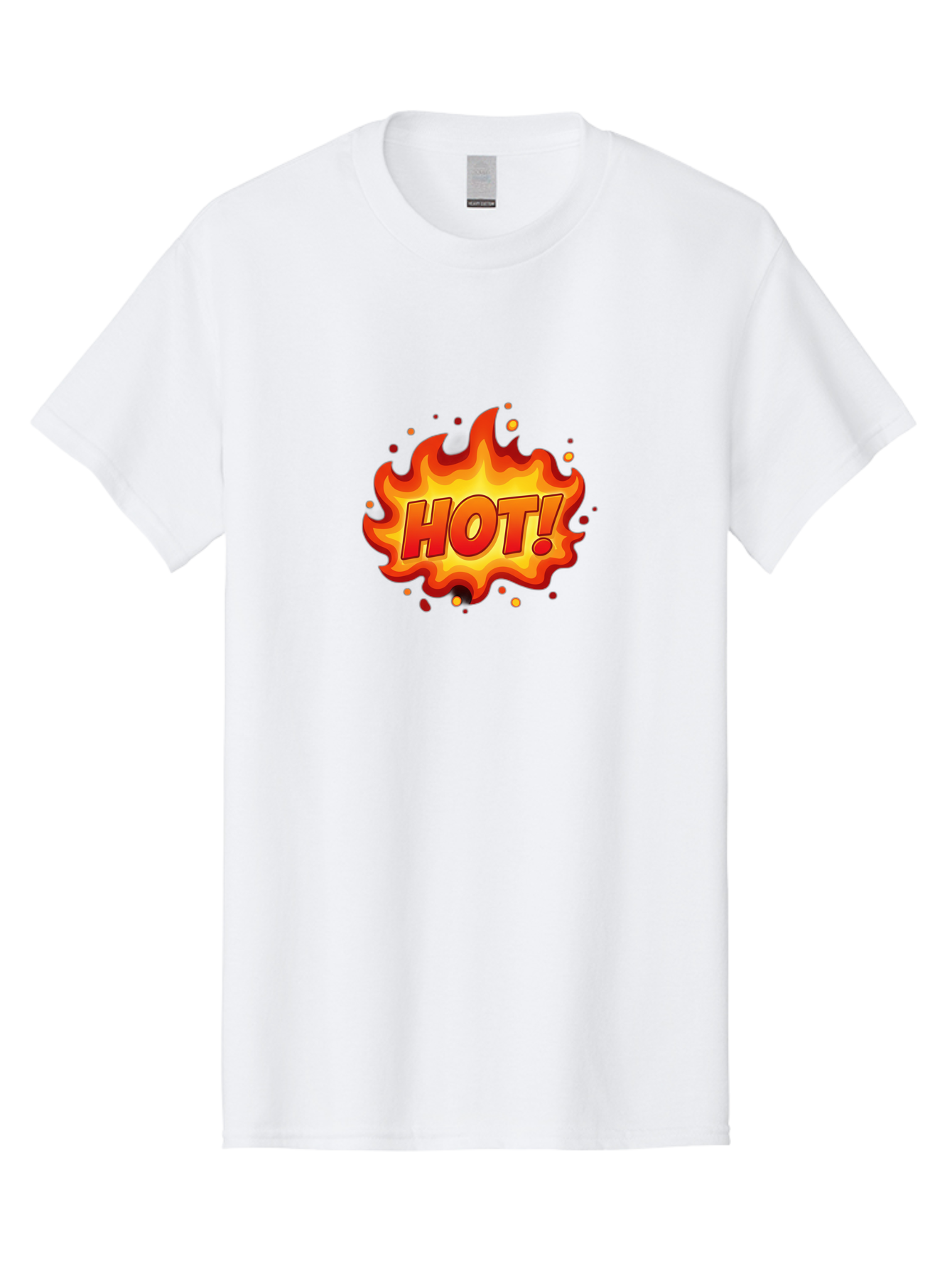 Hot Men'S Graphic Tee, 100% Cotton, Comfortable Casual Summer Wear, Machine Washable, Hot Sale, Flame Graphic, Attention Grabber, Promotional Material, Fiery Text, Bold Font, Red And Yellow Colors, Energetic Vibe, Sizzling Hot Deal Baa838
