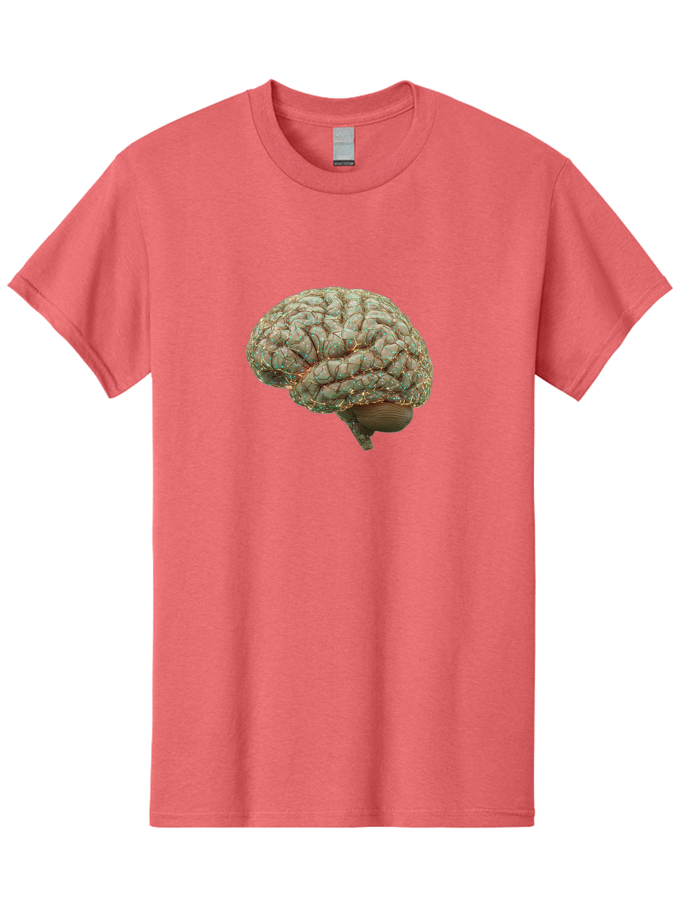 Human-Brain-1 Men'S Graphic Tee, 100% Cotton, Comfortable Casual Summer Wear, Machine Washable, Human Brain Anatomy, Neuroscience, Brain Structure, Cerebral Cortex, Neural Networks, Medical Illustration, Cognitive Function Baa839