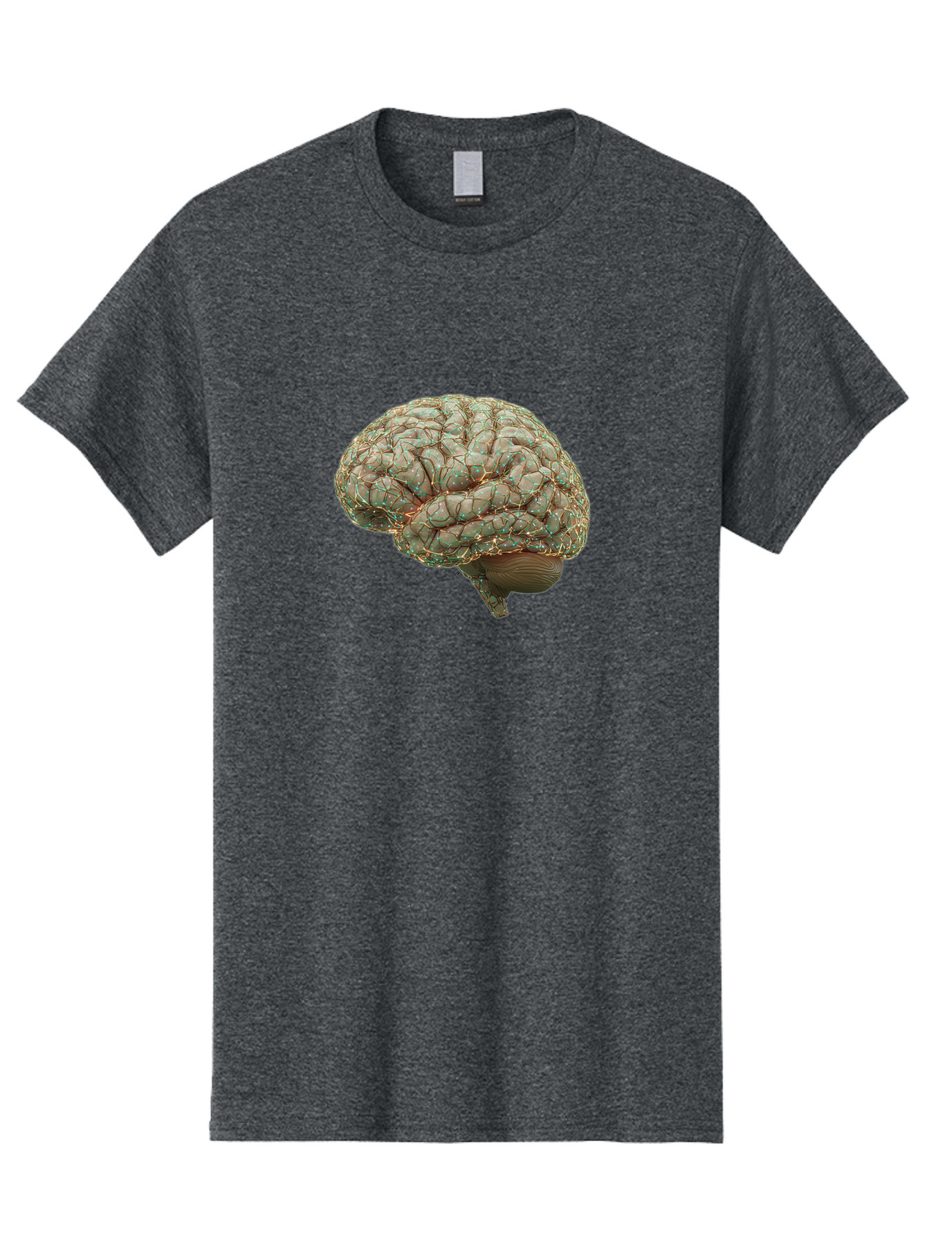 Human-Brain-1 Men'S Graphic Tee, 100% Cotton, Comfortable Casual Summer Wear, Machine Washable, Human Brain Anatomy, Neuroscience, Brain Structure, Cerebral Cortex, Neural Networks, Medical Illustration, Cognitive Function Baa839