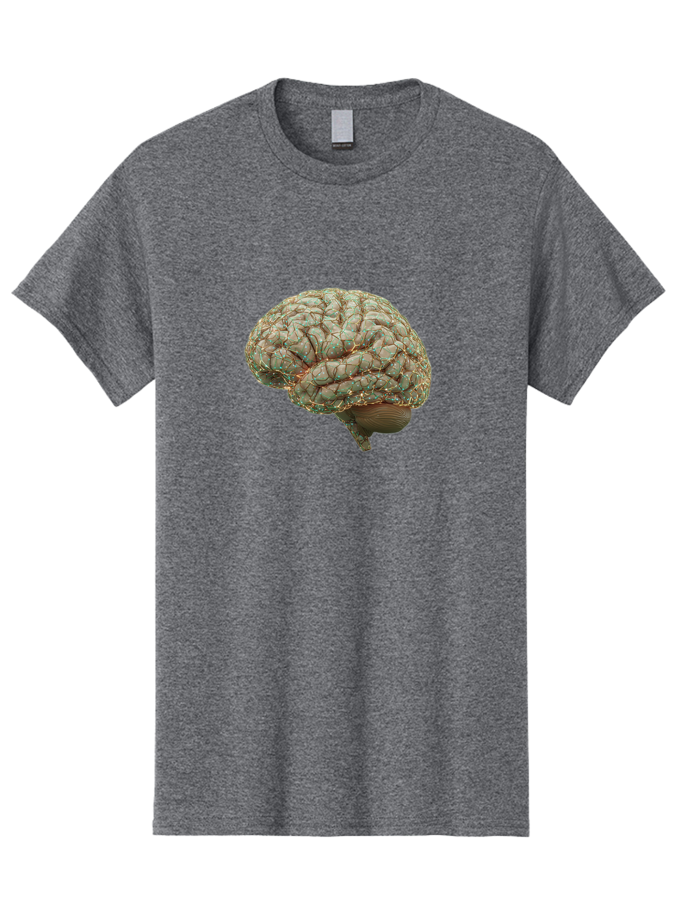 Human-Brain-1 Men'S Graphic Tee, 100% Cotton, Comfortable Casual Summer Wear, Machine Washable, Human Brain Anatomy, Neuroscience, Brain Structure, Cerebral Cortex, Neural Networks, Medical Illustration, Cognitive Function Baa839