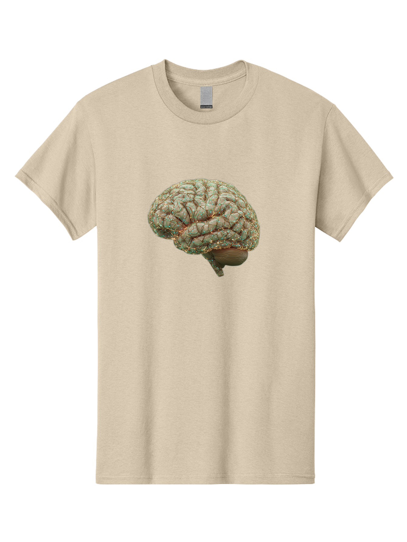 Human-Brain-1 Men'S Graphic Tee, 100% Cotton, Comfortable Casual Summer Wear, Machine Washable, Human Brain Anatomy, Neuroscience, Brain Structure, Cerebral Cortex, Neural Networks, Medical Illustration, Cognitive Function Baa839