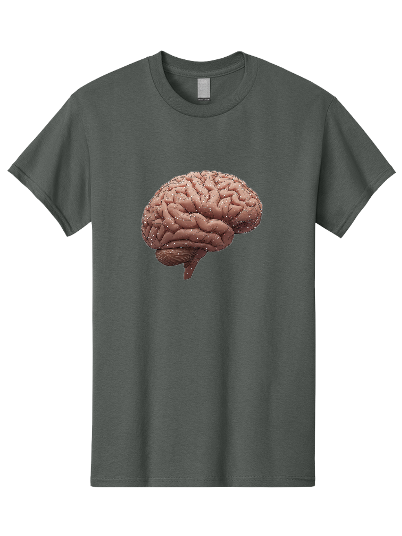 Human-Brain-3 Men'S Graphic Tee, 100% Cotton, Comfortable Casual Summer Wear, Machine Washable, Human Brain, Neural Connections, Cognitive Function, Neuroscience, Brain Anatomy, Neural Activity, Cerebral Cortex Baa841