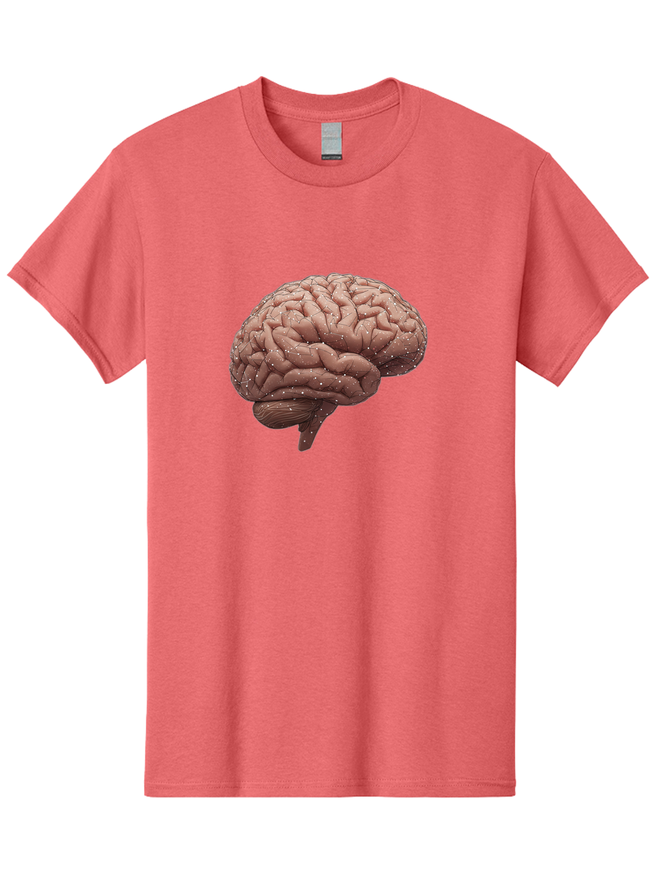 Human-Brain-3 Men'S Graphic Tee, 100% Cotton, Comfortable Casual Summer Wear, Machine Washable, Human Brain, Neural Connections, Cognitive Function, Neuroscience, Brain Anatomy, Neural Activity, Cerebral Cortex Baa841