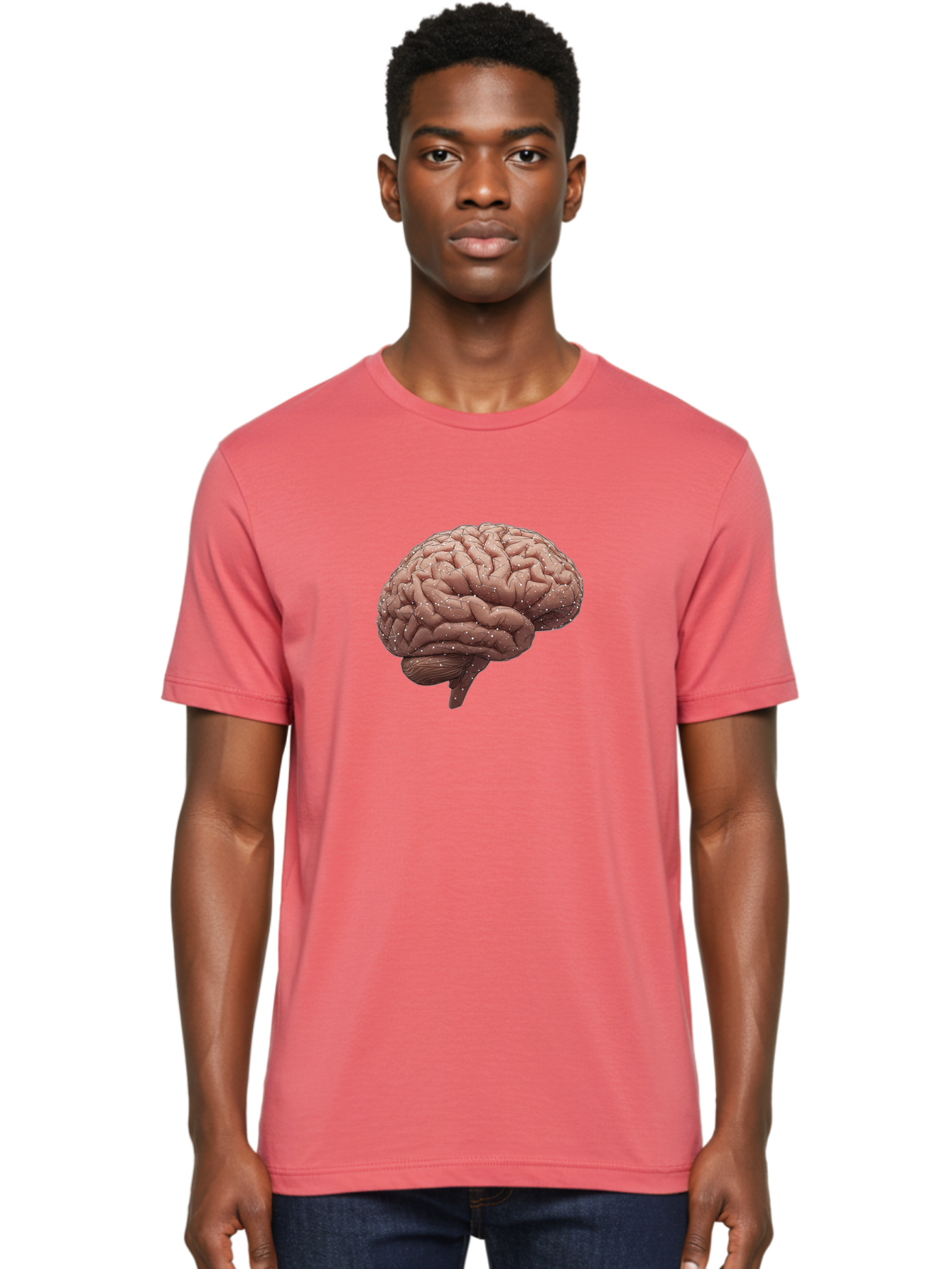Human-Brain-3 Men'S Graphic Tee, 100% Cotton, Comfortable Casual Summer Wear, Machine Washable, Human Brain, Neural Connections, Cognitive Function, Neuroscience, Brain Anatomy, Neural Activity, Cerebral Cortex Baa841