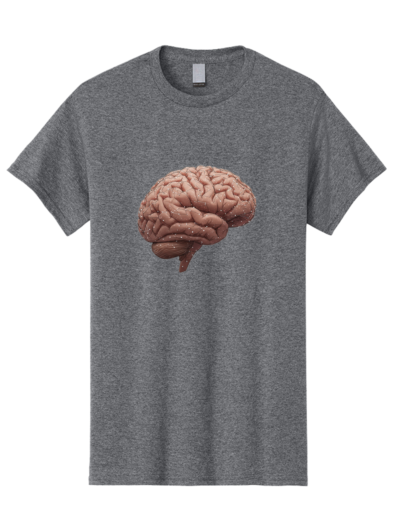 Human-Brain-3 Men'S Graphic Tee, 100% Cotton, Comfortable Casual Summer Wear, Machine Washable, Human Brain, Neural Connections, Cognitive Function, Neuroscience, Brain Anatomy, Neural Activity, Cerebral Cortex Baa841