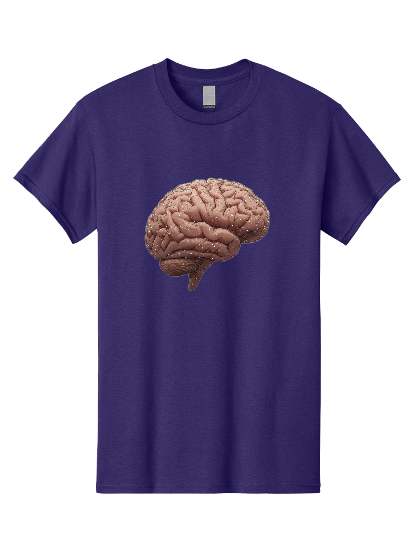 Human-Brain-3 Men'S Graphic Tee, 100% Cotton, Comfortable Casual Summer Wear, Machine Washable, Human Brain, Neural Connections, Cognitive Function, Neuroscience, Brain Anatomy, Neural Activity, Cerebral Cortex Baa841