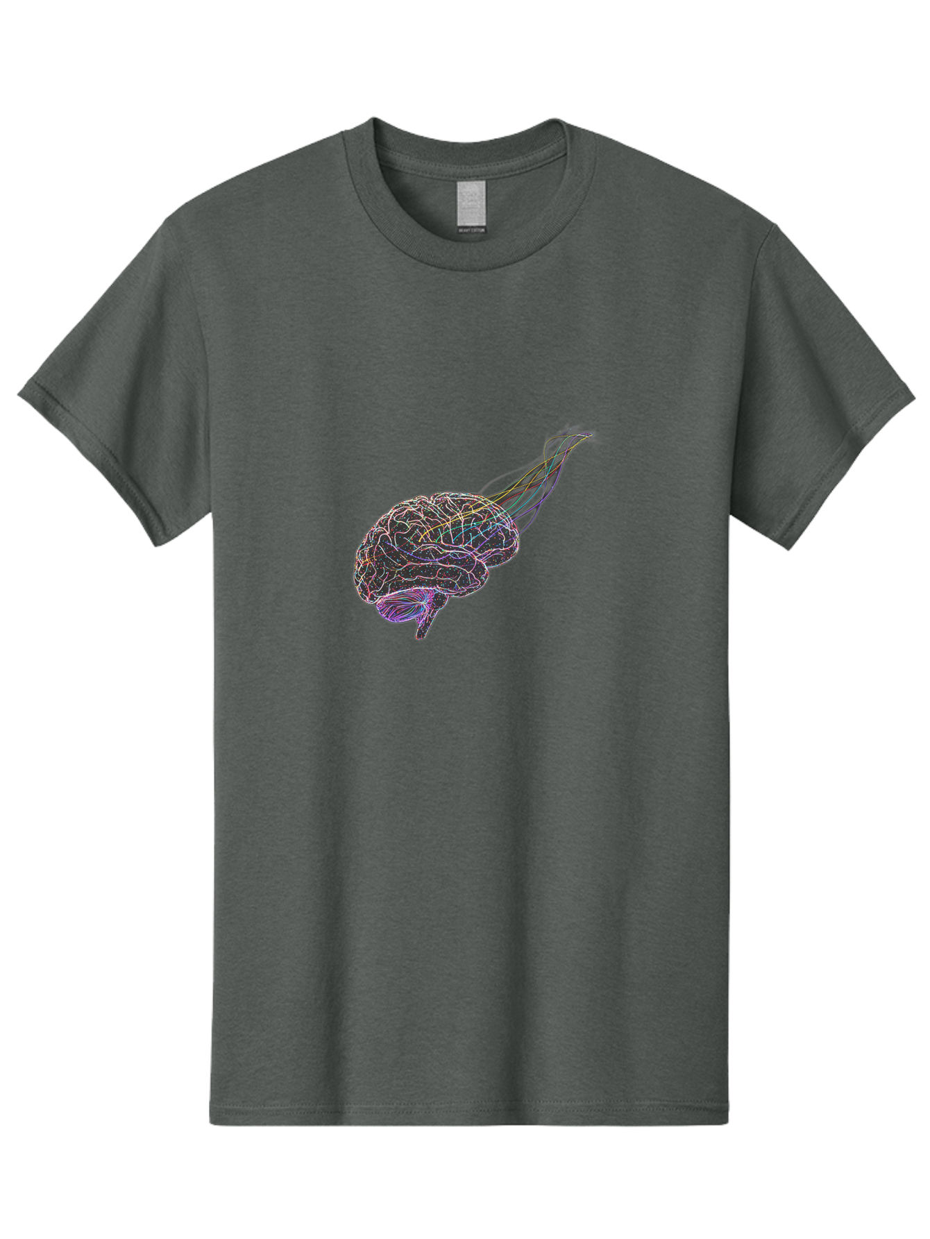 Human-Brain-4 Men'S Graphic Tee, 100% Cotton, Comfortable Casual Summer Wear, Machine Washable, Human Brain Illustration, Neural Connections, Colorful Brain Diagram, Neurological Pathways, Brain Structure, Neuroscience Baa842