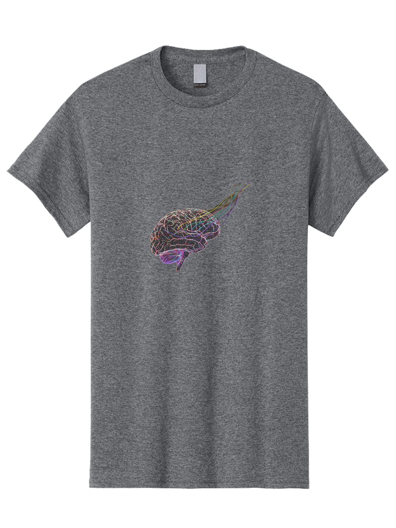 Human-Brain-4 Men'S Graphic Tee, 100% Cotton, Comfortable Casual Summer Wear, Machine Washable, Human Brain Illustration, Neural Connections, Colorful Brain Diagram, Neurological Pathways, Brain Structure, Neuroscience Baa842