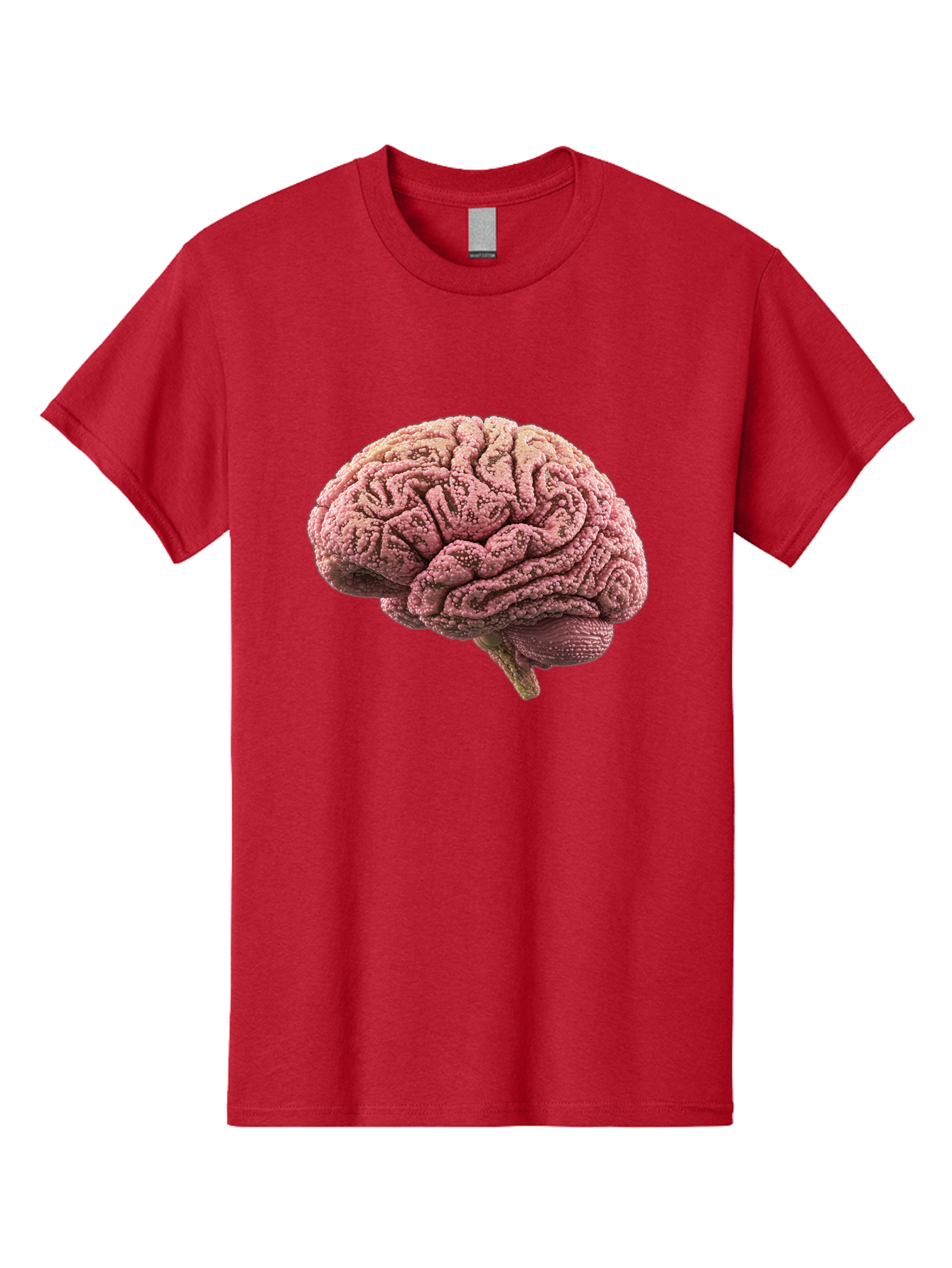 Human-Brain-5 Men'S Graphic Tee, 100% Cotton, Comfortable Casual Summer Wear, Machine Washable, Human Brain Anatomy, Brain Structure, Cerebral Cortex, Neuroscience, Cognitive Function, Medical Illustration, Brain Scan Baa843