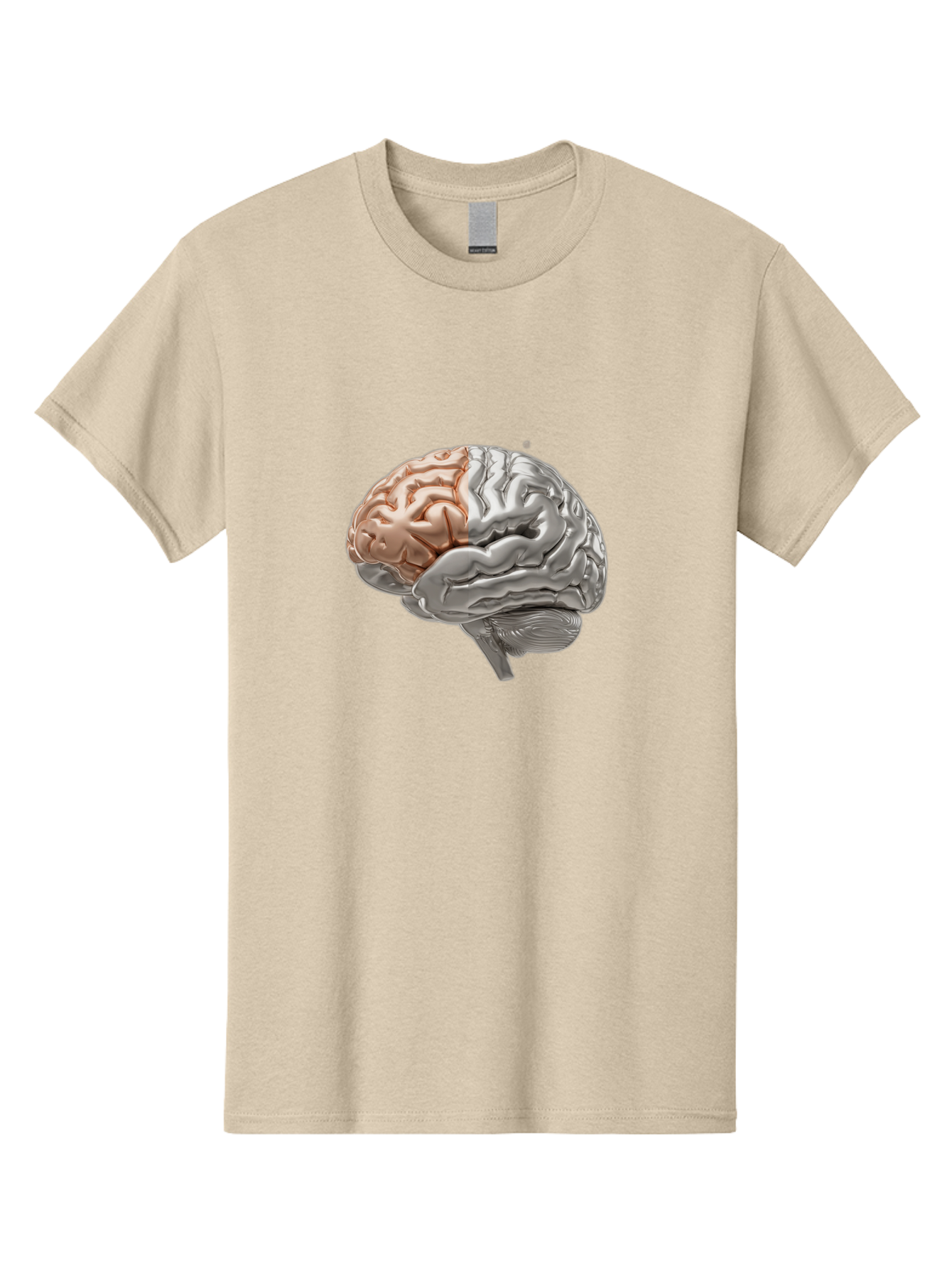 Human-Brain-6 Men'S Graphic Tee, 100% Cotton, Comfortable Casual Summer Wear, Machine Washable, Human Brain, Neuroscience, Cognitive Function, Brain Structure, Anatomy, Medical Illustration, Brain Scan, Neurological Study, Cognitive Psychology Baa844