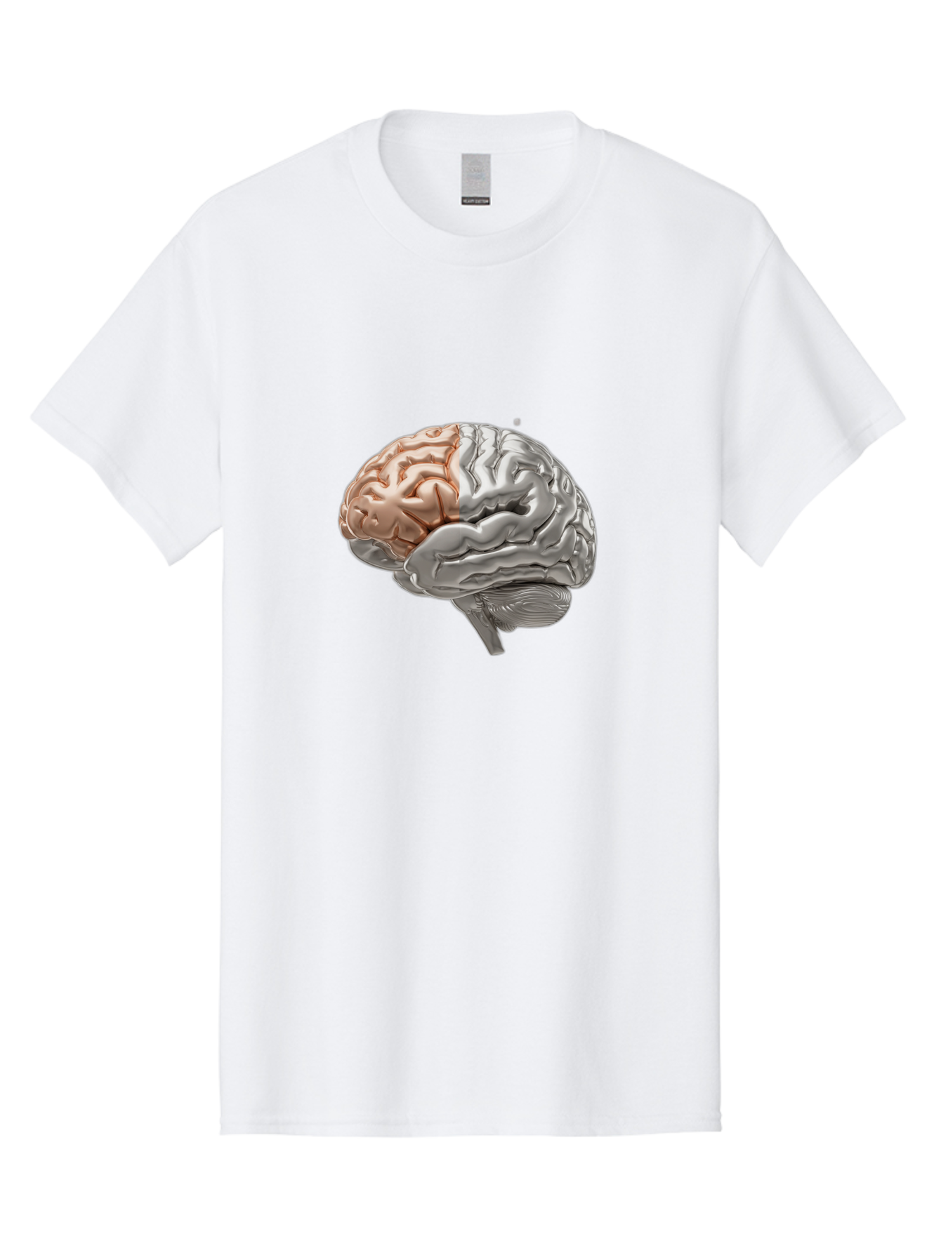Human-Brain-6 Men'S Graphic Tee, 100% Cotton, Comfortable Casual Summer Wear, Machine Washable, Human Brain, Neuroscience, Cognitive Function, Brain Structure, Anatomy, Medical Illustration, Brain Scan, Neurological Study, Cognitive Psychology Baa844